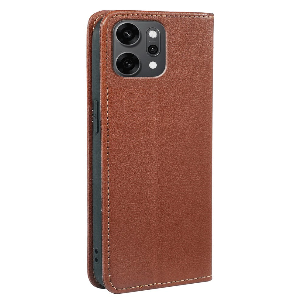 For Oppo Reno14 Pro 5G (Global) Case Wallet RFID Blocking Leather Phone Cover Strong Magnetic Closure - Brown