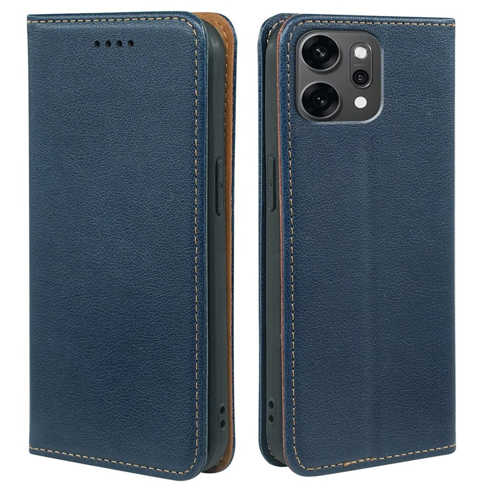 For Oppo Reno14 Pro 5G (Global) Case Wallet RFID Blocking Leather Phone Cover Strong Magnetic Closure - Blue