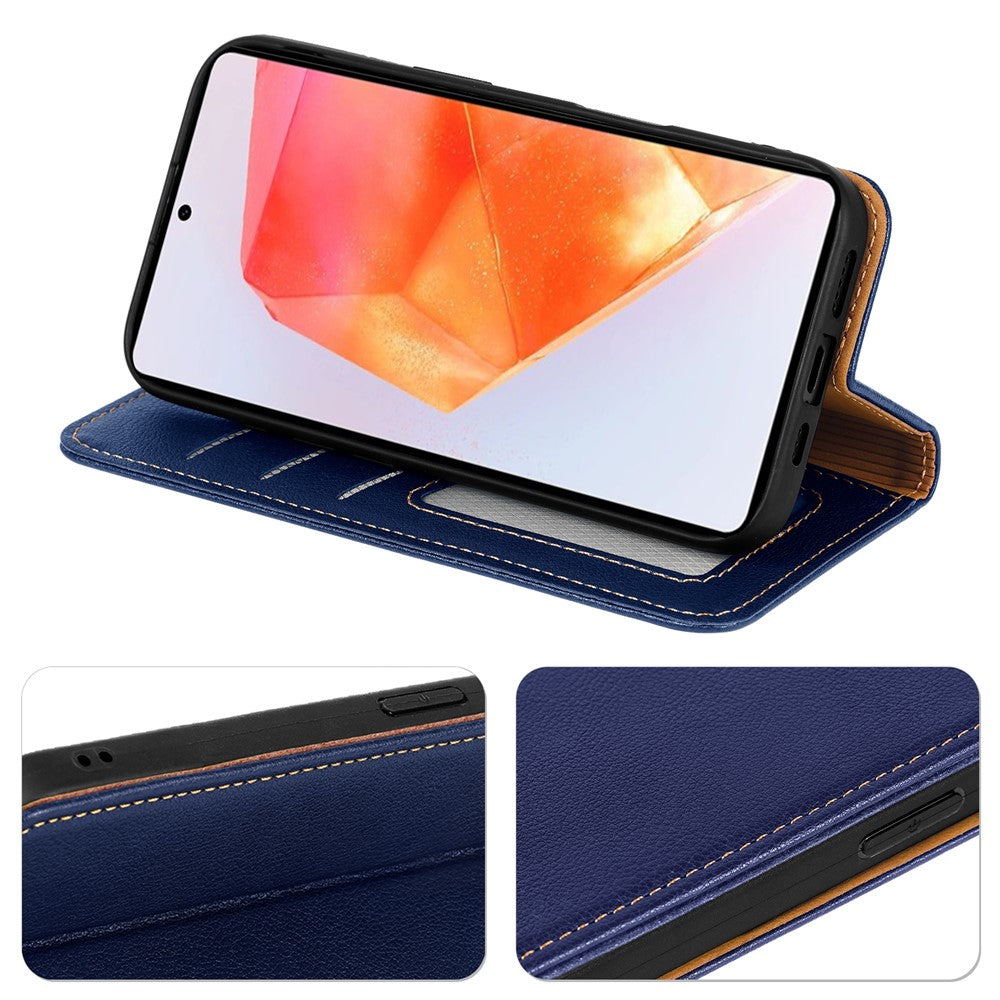 For Oppo Reno14 Pro 5G (Global) Case Wallet RFID Blocking Leather Phone Cover Strong Magnetic Closure - Blue