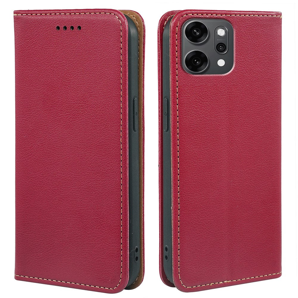 For Oppo Reno14 Pro 5G (Global) Case Wallet RFID Blocking Leather Phone Cover Strong Magnetic Closure - Red