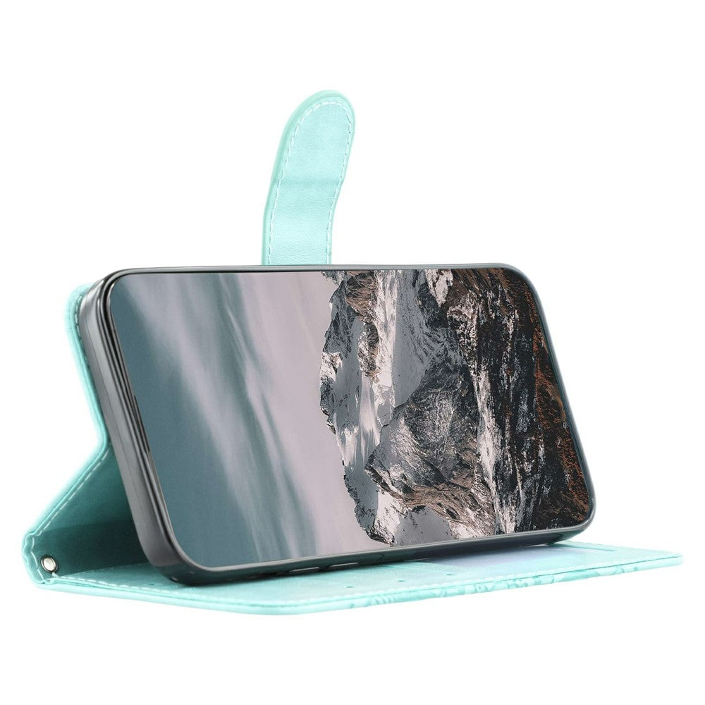 For Oppo Reno14 Pro 5G (Global) Case PU Leather Mandala Imprinted Design Wallet Phone Cover with Wrist Strap - Green