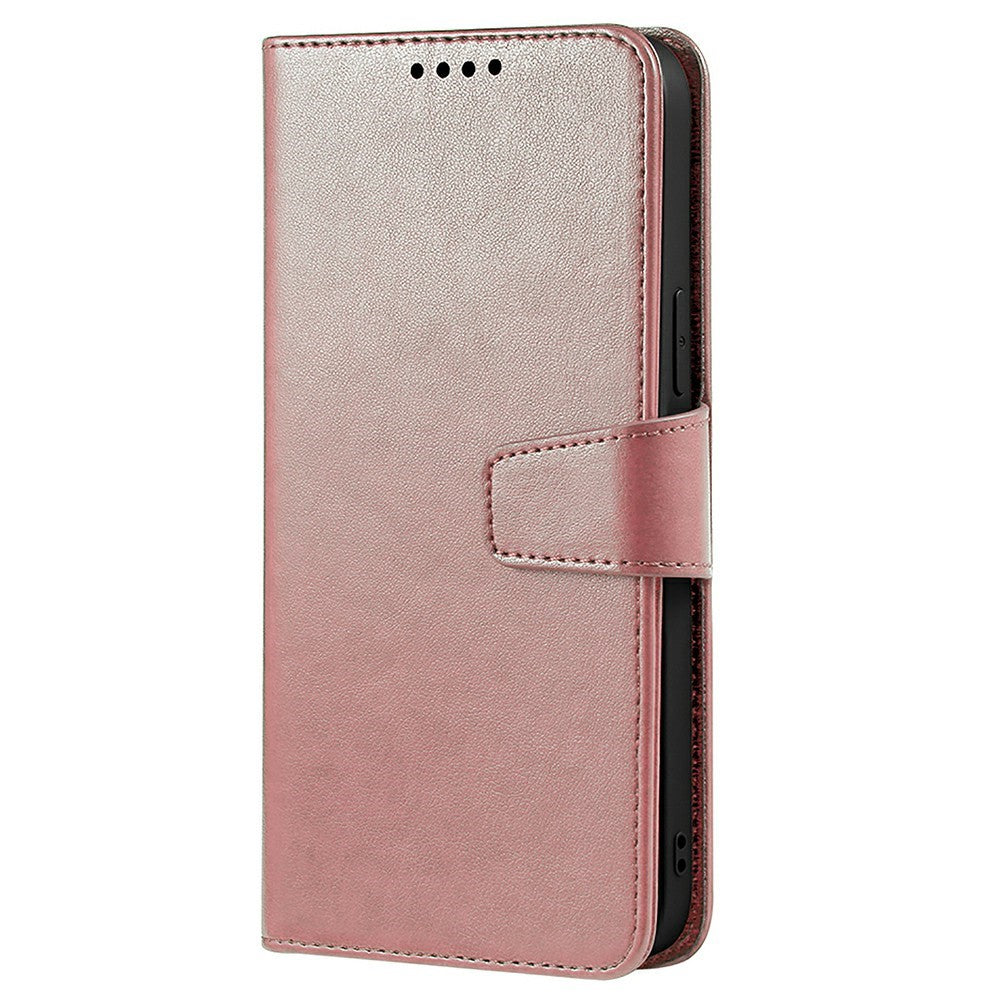 For Oppo Reno14 Pro 5G (Global) Case Stand Card Holder Wallet Leather Phone Cover - Rose Gold