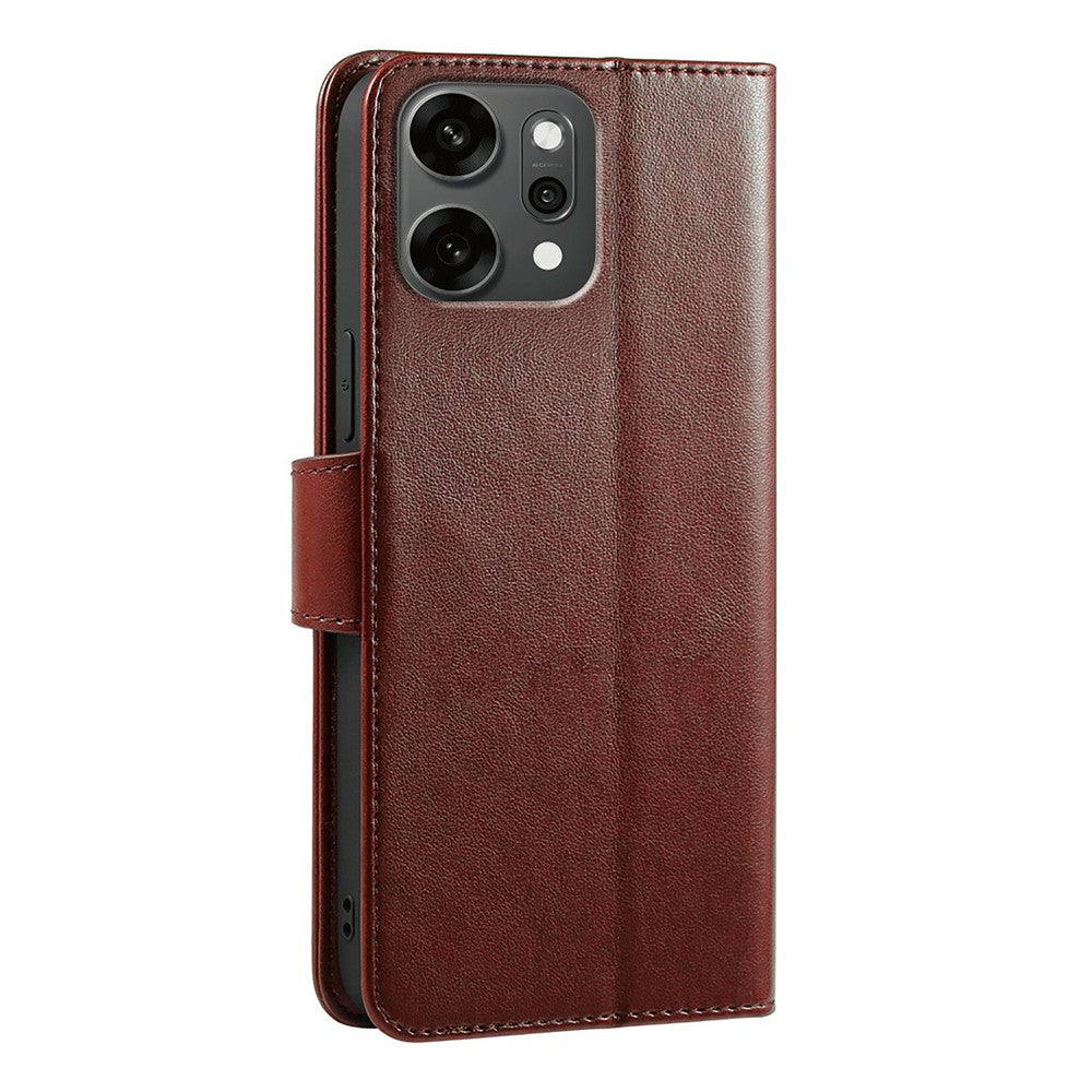 For Oppo Reno14 Pro 5G (Global) Case Stand Card Holder Wallet Leather Phone Cover - Brown
