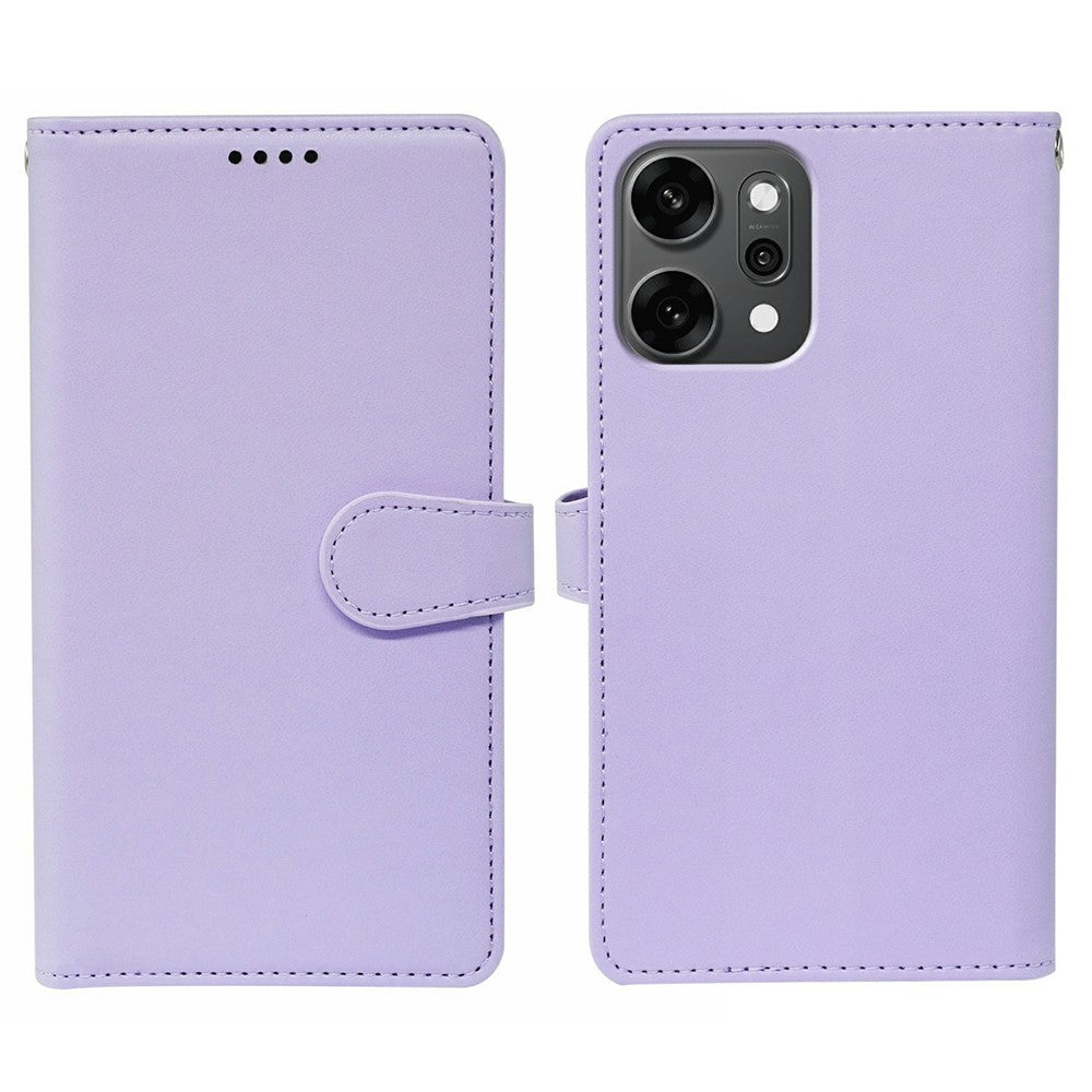 For Oppo Reno14 Pro 5G (Global) Case with 9 Card Slots PU Leather Stand Phone Cover - Purple