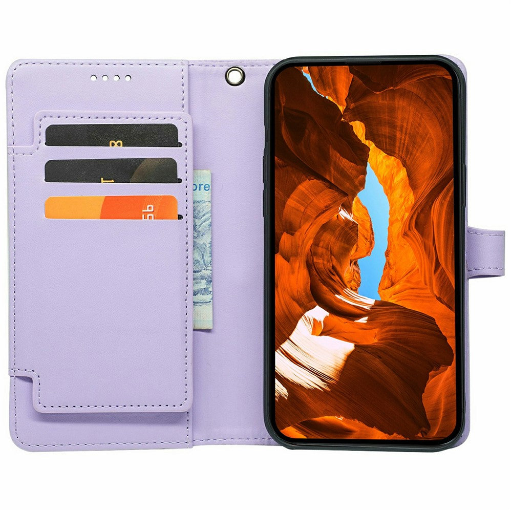 For Oppo Reno14 Pro 5G (Global) Case with 9 Card Slots PU Leather Stand Phone Cover - Purple