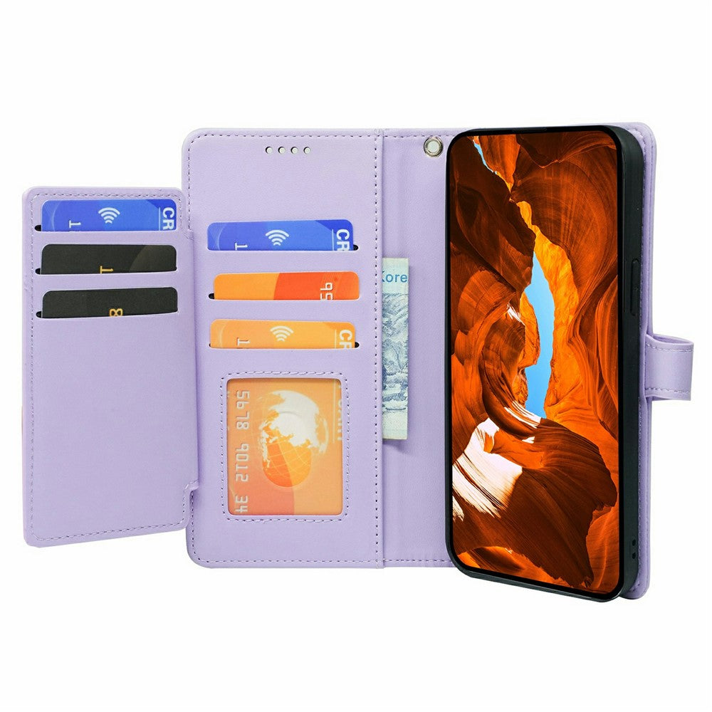 For Oppo Reno14 Pro 5G (Global) Case with 9 Card Slots PU Leather Stand Phone Cover - Purple