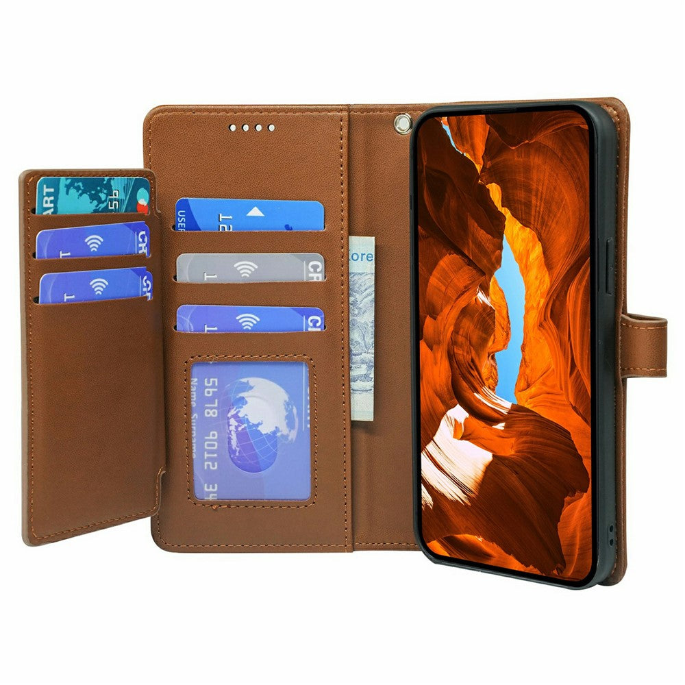 For Oppo Reno14 Pro 5G (Global) Case with 9 Card Slots PU Leather Stand Phone Cover - Brown