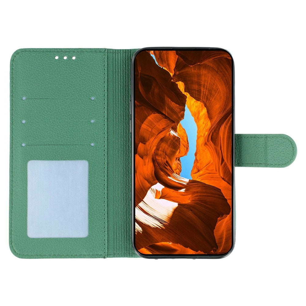 For Oppo Reno14 Pro 5G (Global) Case Feather Imprint PU Leather Wallet Phone Cover - Green