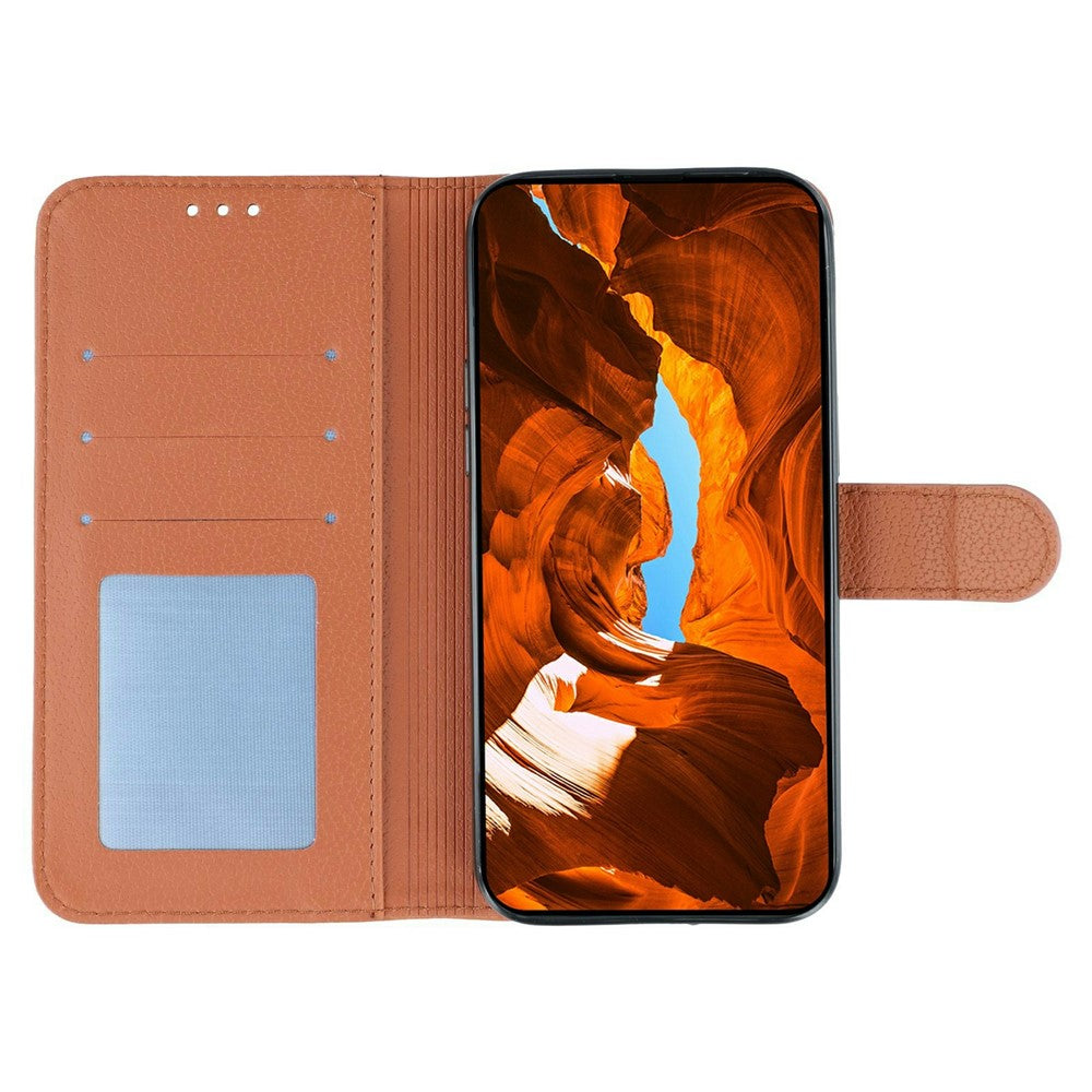 For Oppo Reno14 Pro 5G (Global) Case Feather Imprint PU Leather Wallet Phone Cover - Brown