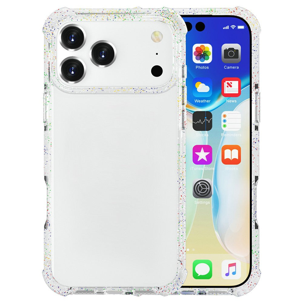 For iPhone 17 Pro Max Case Four Corners Anti Drop Clear TPU + TPE + PC Phone Cover - Transparent