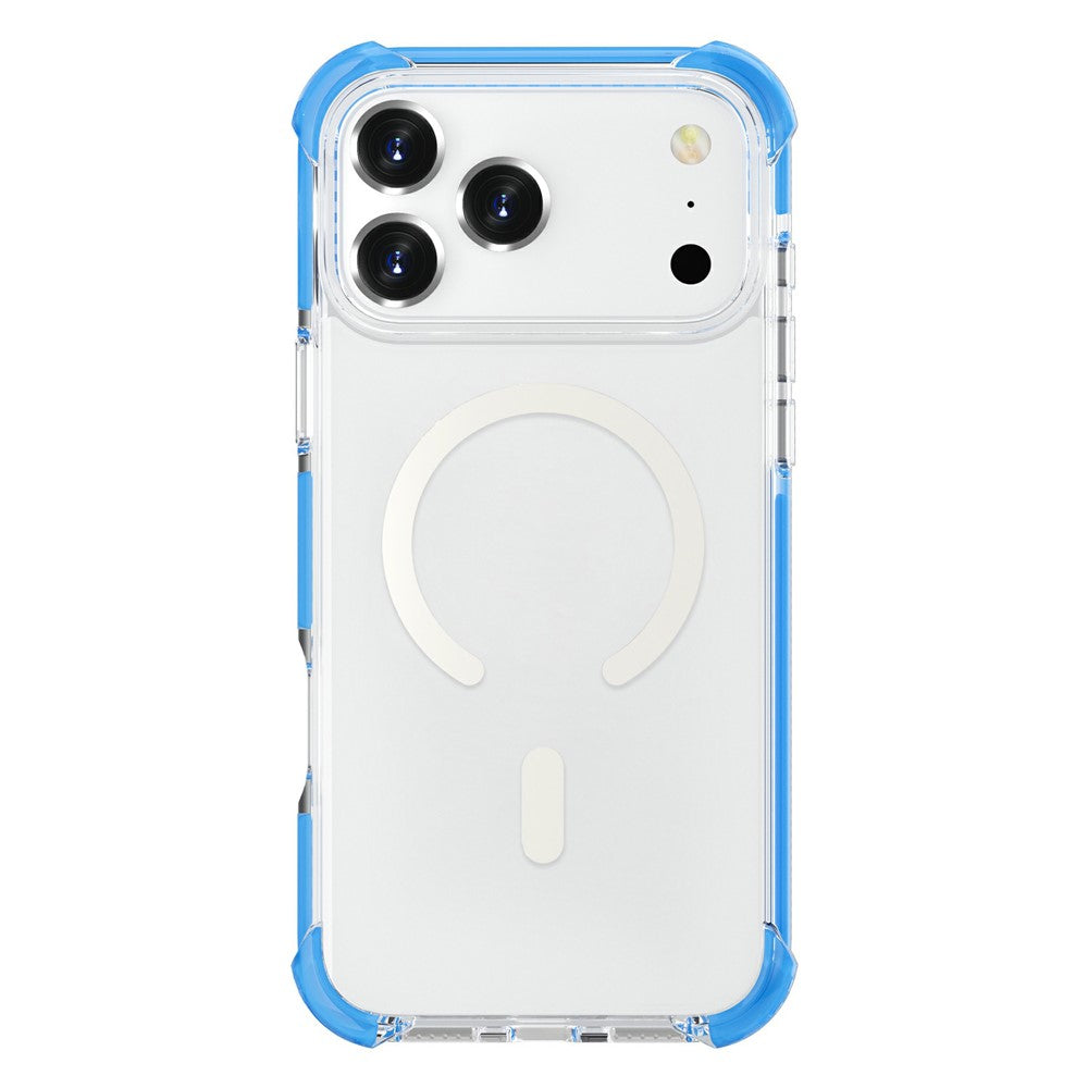 For iPhone 17 Pro Max Case Compatible with MagSafe Reinforced Corners TPU + Acrylic + TPE Phone Cover - Blue