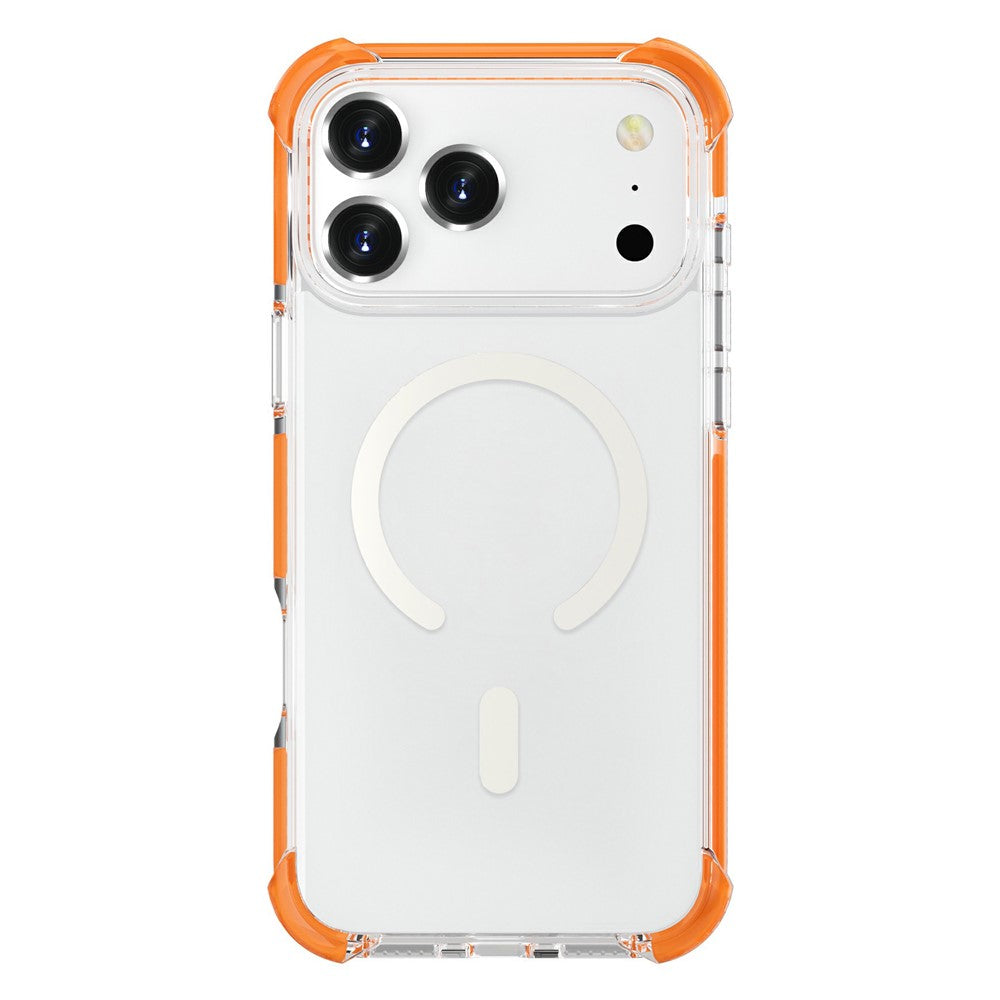 For iPhone 17 Pro Max Case Compatible with MagSafe Reinforced Corners TPU + Acrylic + TPE Phone Cover - Orange