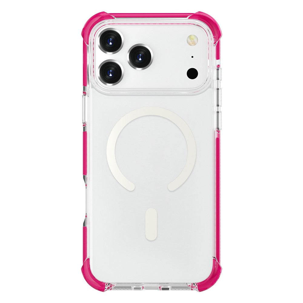 For iPhone 17 Pro Max Case Compatible with MagSafe Reinforced Corners TPU + Acrylic + TPE Phone Cover - Rose