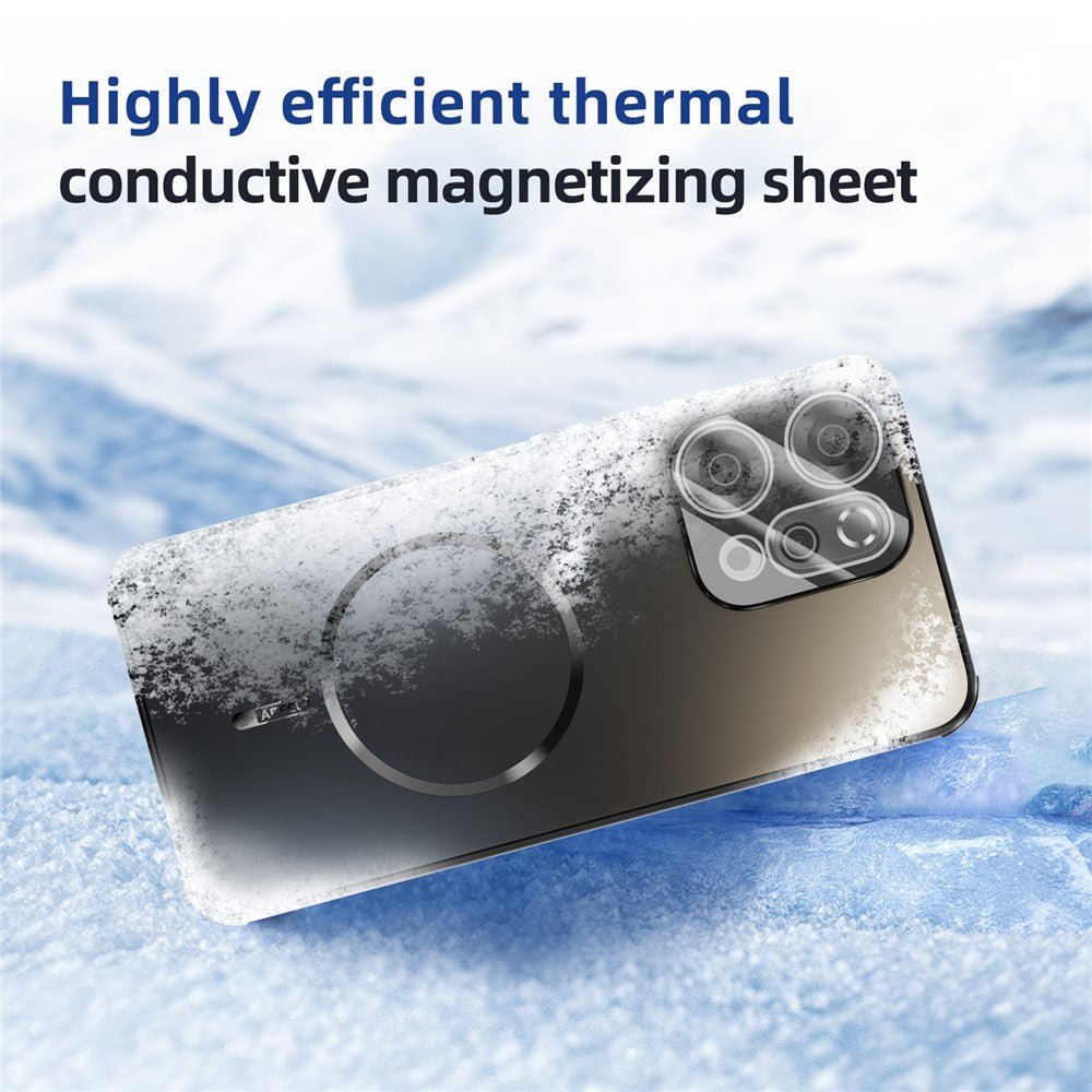 ABEEL For Oppo Reno14 Pro 5G (Global) Case Compatible with MagSafe TPU PC Cooling Matte Phone Back Cover with Lens Film - White