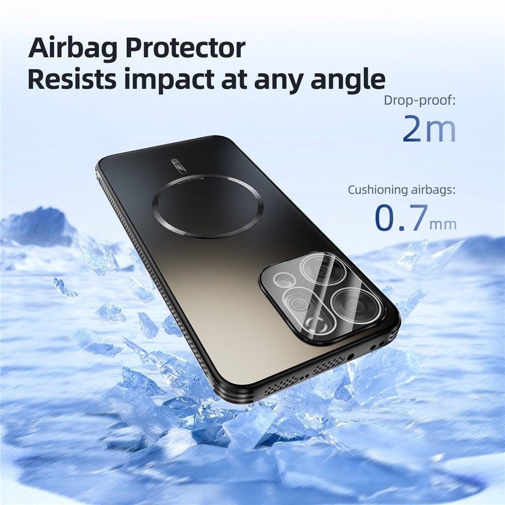 ABEEL For Oppo Reno14 Pro 5G (Global) Case Compatible with MagSafe TPU PC Cooling Matte Phone Back Cover with Lens Film - White