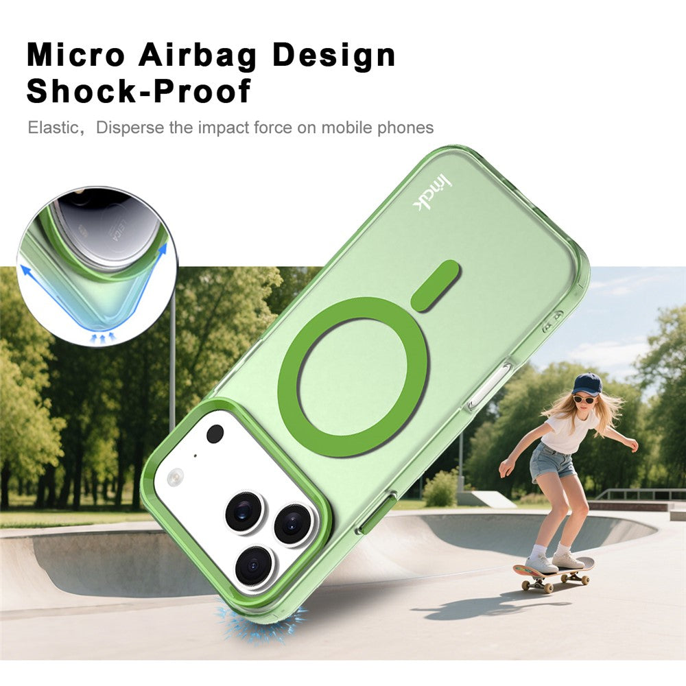 IMAK For iPhone 17 Pro Max Case Compatible with MagSafe Candy Color Anti Drop TPU + PET Back Cover - Green