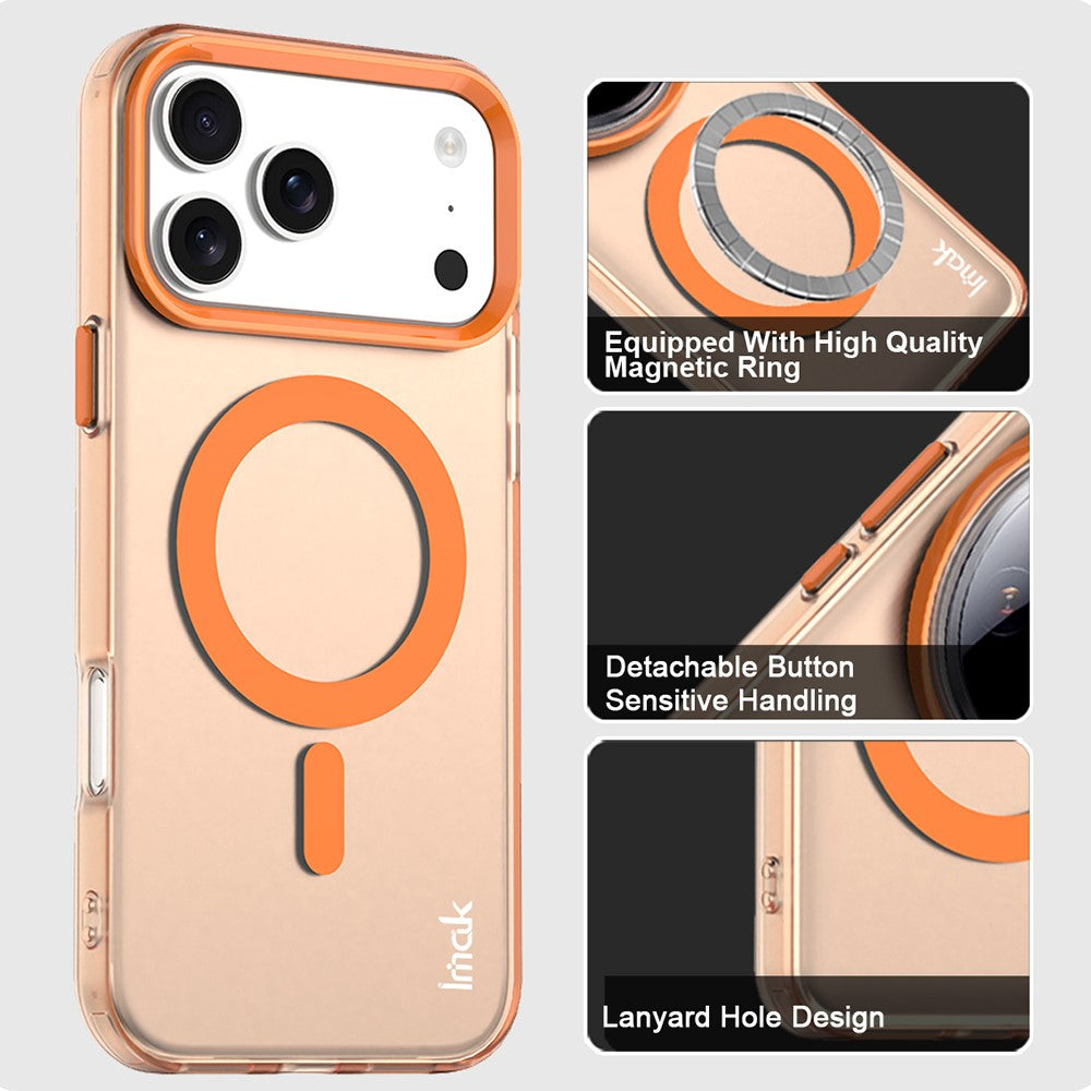 IMAK For iPhone 17 Pro Max Case Compatible with MagSafe Candy Color Anti Drop TPU + PET Back Cover - Orange