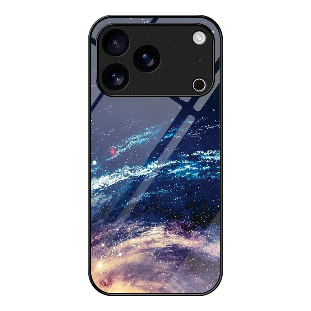For iPhone 17 Pro Max Case Tempered Glass + PC + TPU Phone Protector Pattern Printing - The Milky Way