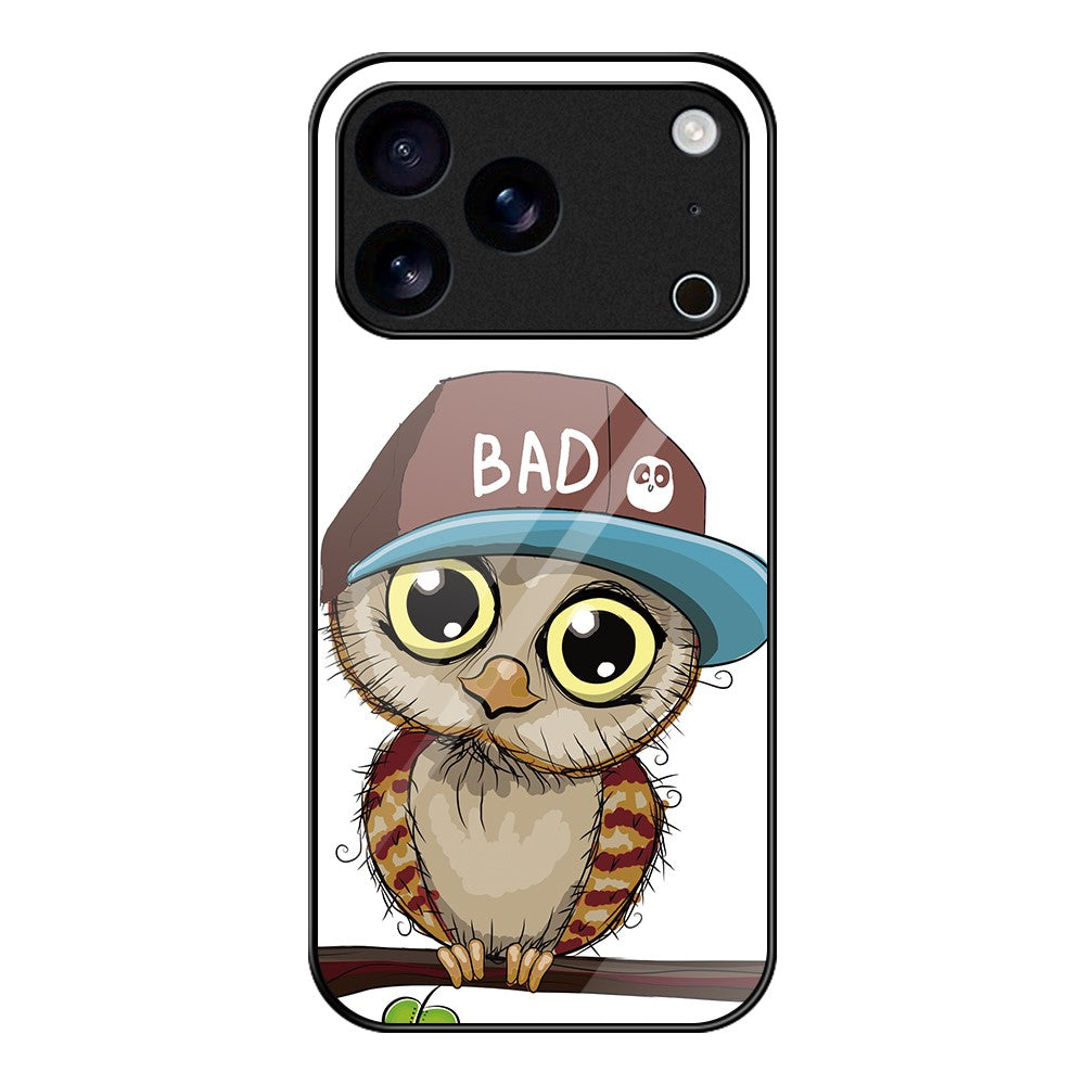 For iPhone 17 Pro Max Case Tempered Glass + PC + TPU Phone Protector Pattern Printing - Owl