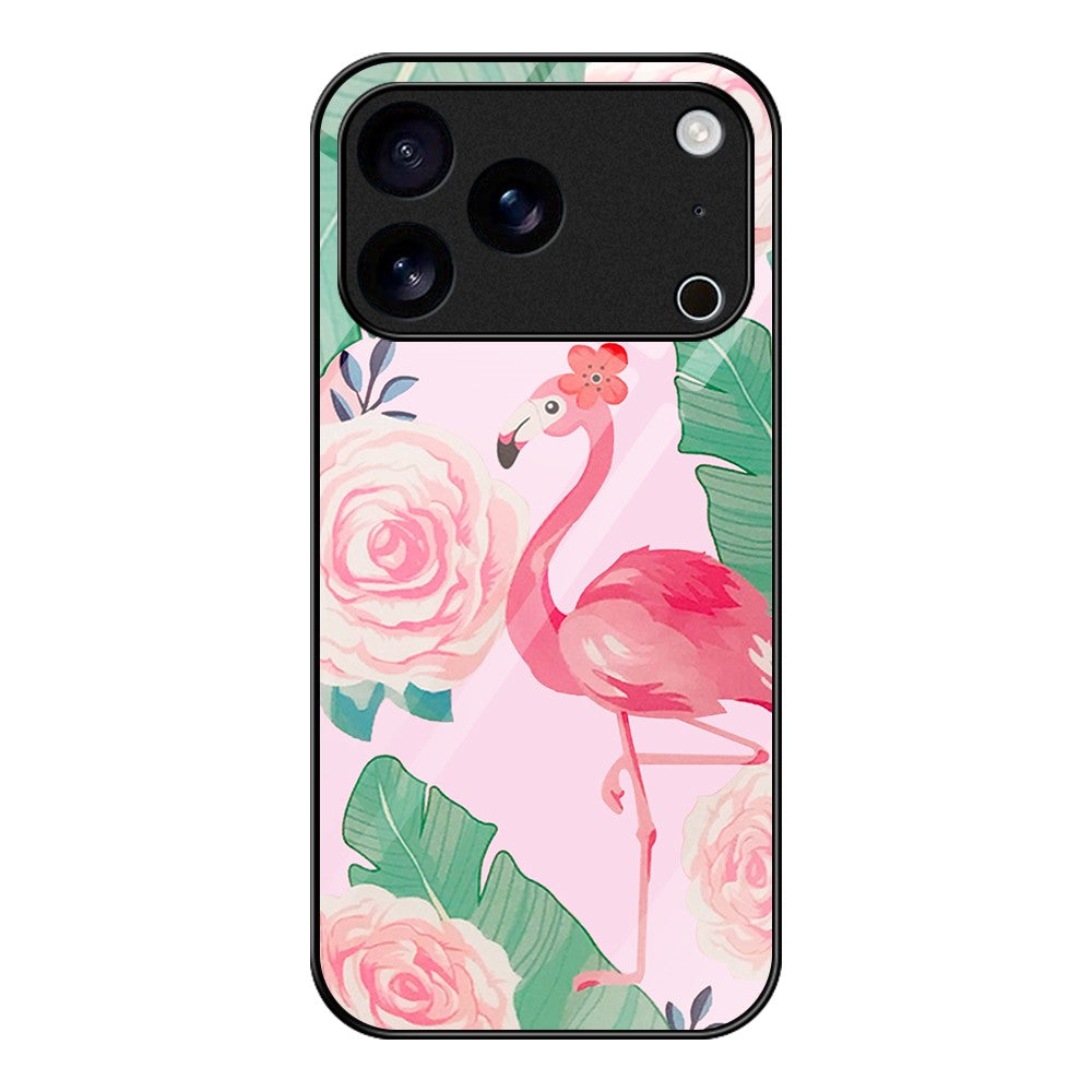 For iPhone 17 Pro Max Case Tempered Glass + PC + TPU Phone Protector Pattern Printing - Bird