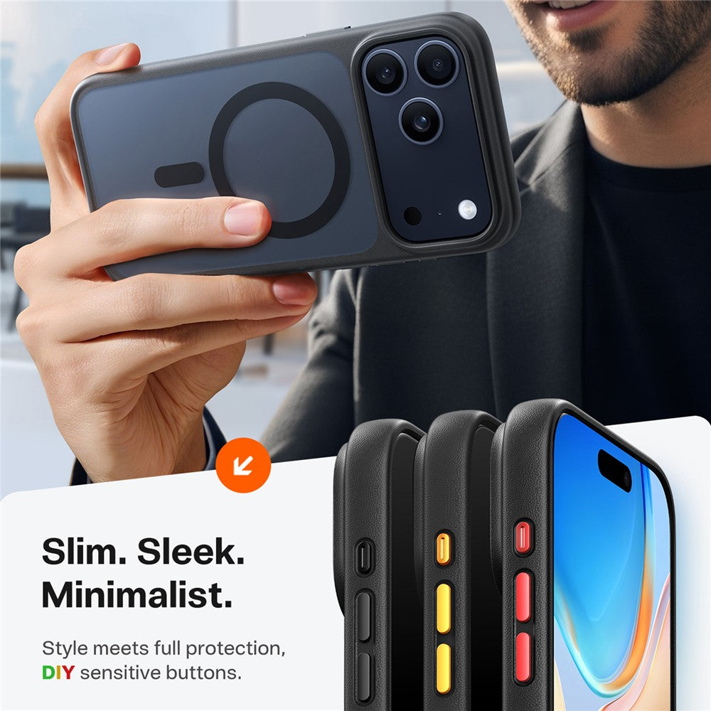 TORRAS For iPhone 17 Pro Max Case Magnetic Matte PC + TPU Phone Cover - Black