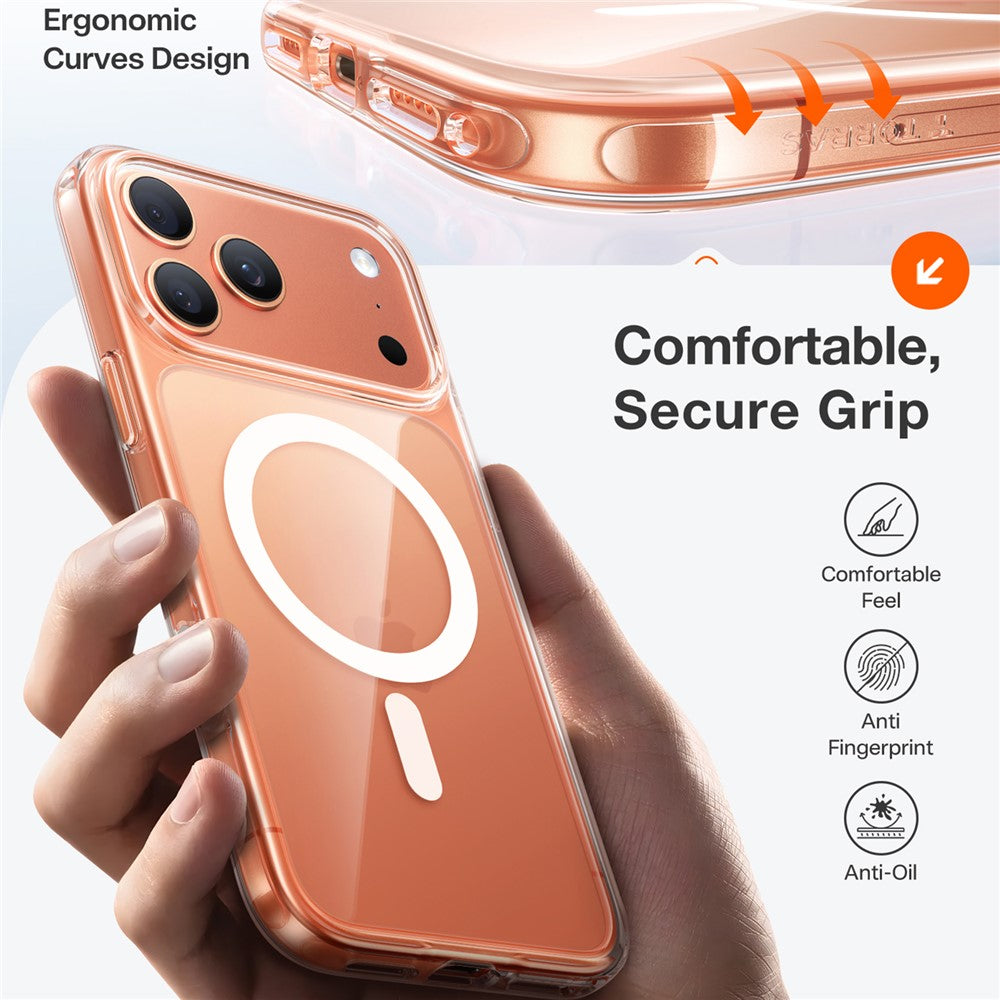 TORRAS For iPhone 17 Pro Max Case Magnetic Matte PC + TPU Phone Cover - Transparent