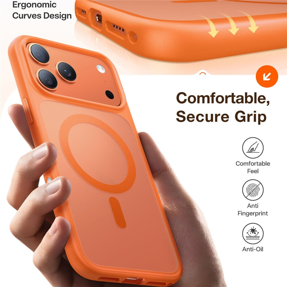 TORRAS For iPhone 17 Pro Max Case Magnetic Matte PC + TPU Phone Cover - Orange
