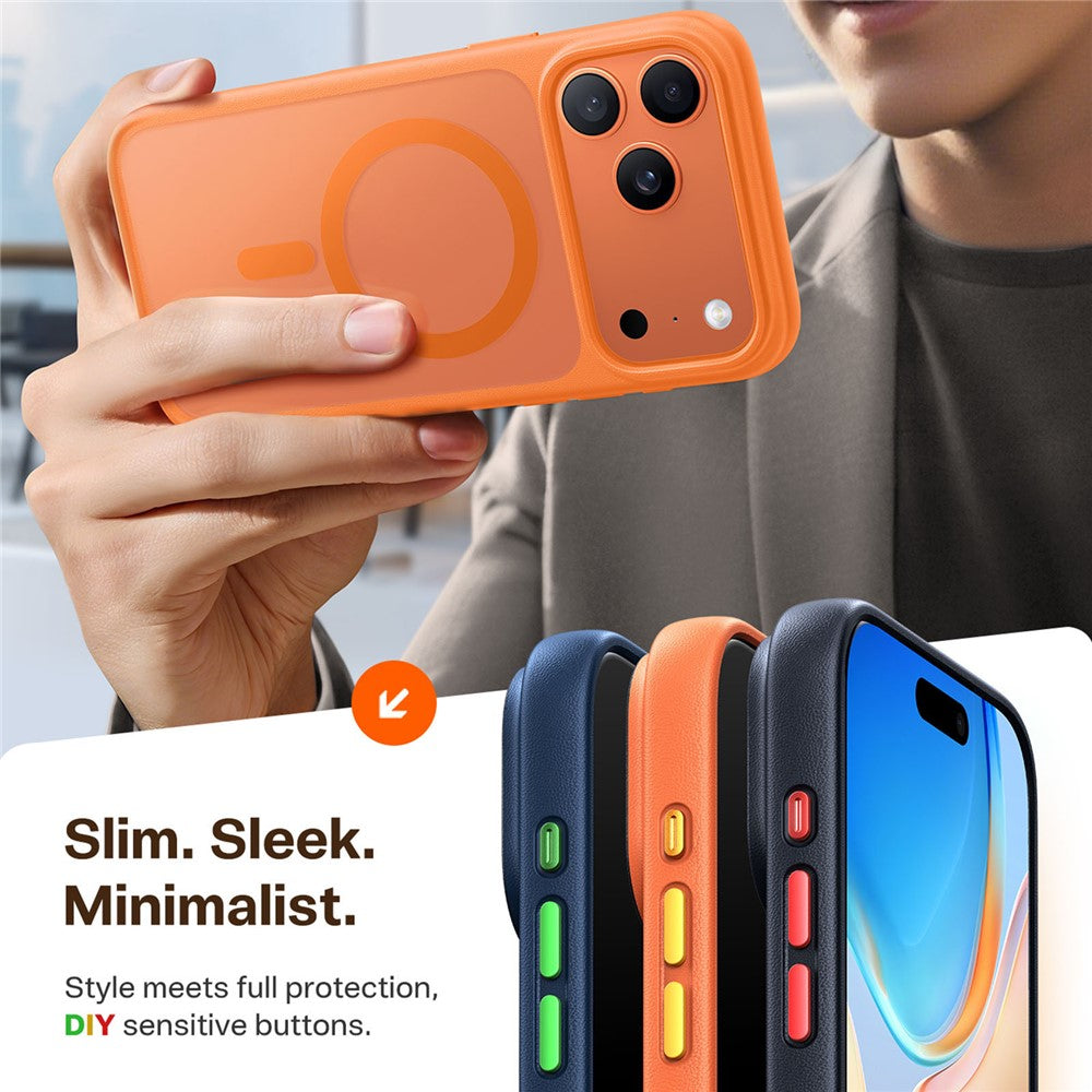 TORRAS For iPhone 17 Pro Max Case Magnetic Matte PC + TPU Phone Cover - Orange