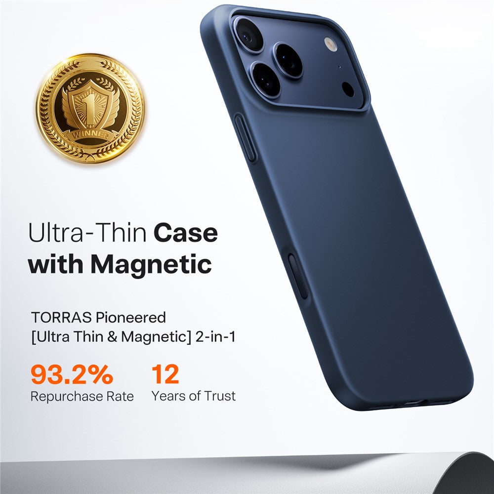 TORRAS For iPhone 17 Pro Max Case Compatible with MagSafe Hard PC Shockproof Phone Cover - Dark Blue