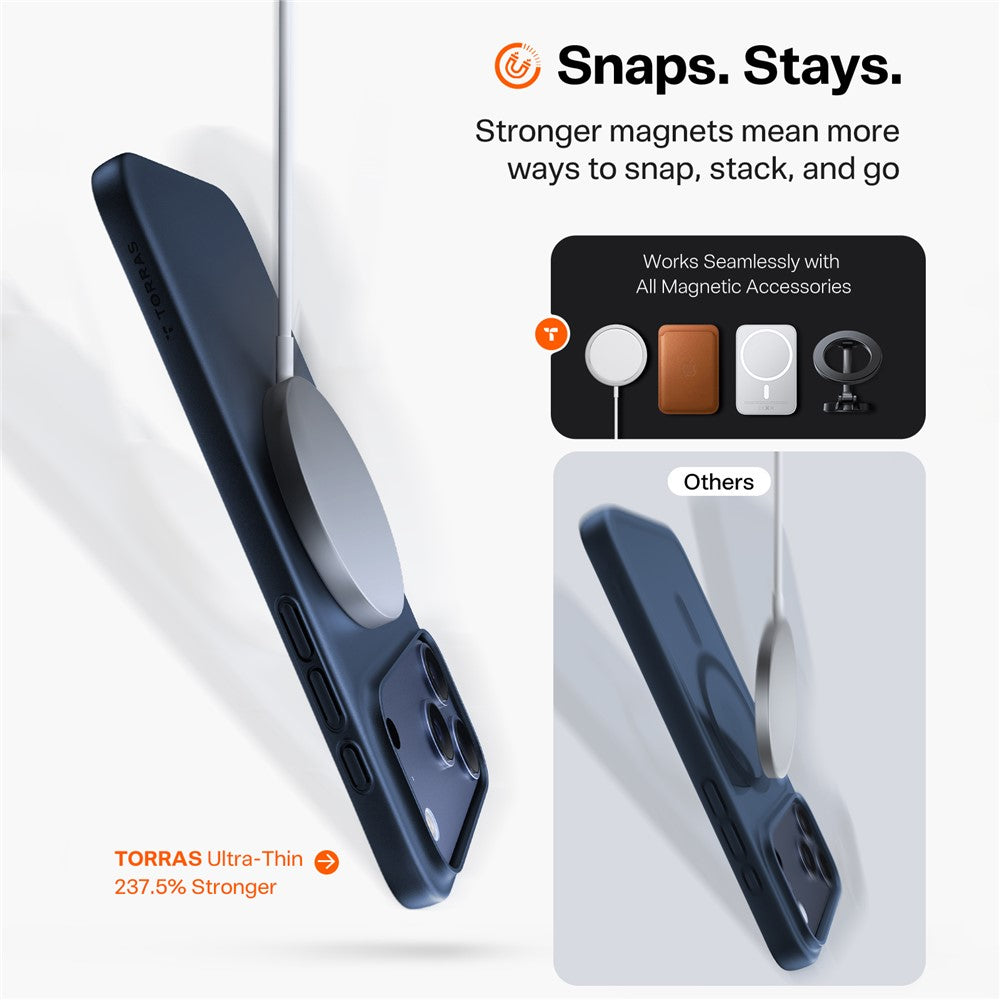 TORRAS For iPhone 17 Pro Max Case Compatible with MagSafe Hard PC Shockproof Phone Cover - Dark Blue