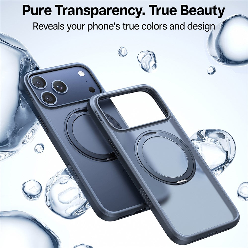 TORRAS Ostand Pro Series Park For iPhone 17 Pro Max Magnetic Case Rotating Kickstand TPU + PC Phone Cover - Black