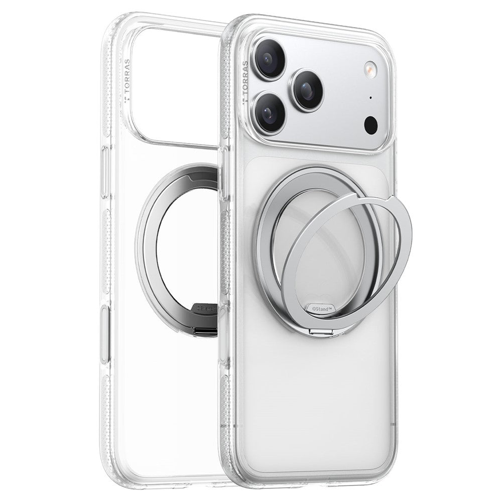 TORRAS O Fitness Series For iPhone 17 Pro Max Case Compatible with MagSafe TPU PC Kickstand Phone Cover - Transparent