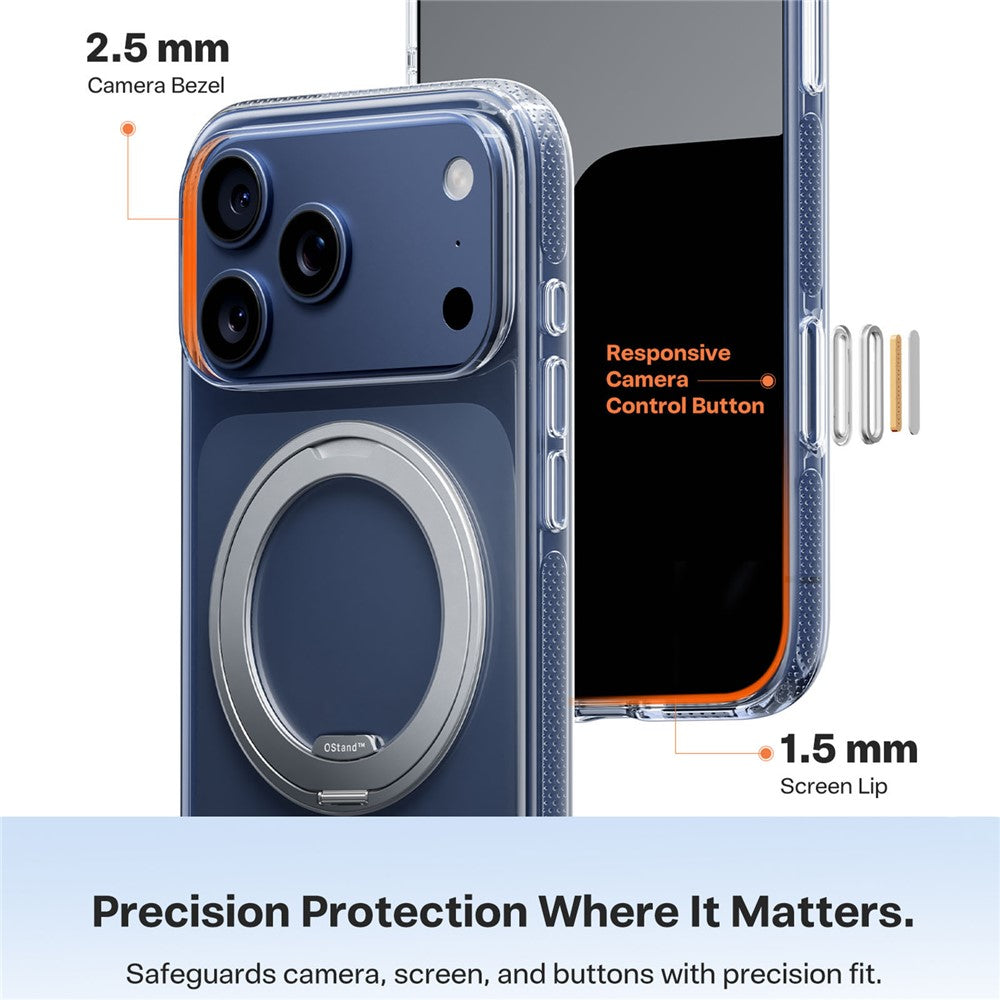 TORRAS O Fitness Series For iPhone 17 Pro Max Case Compatible with MagSafe TPU PC Kickstand Phone Cover - Transparent