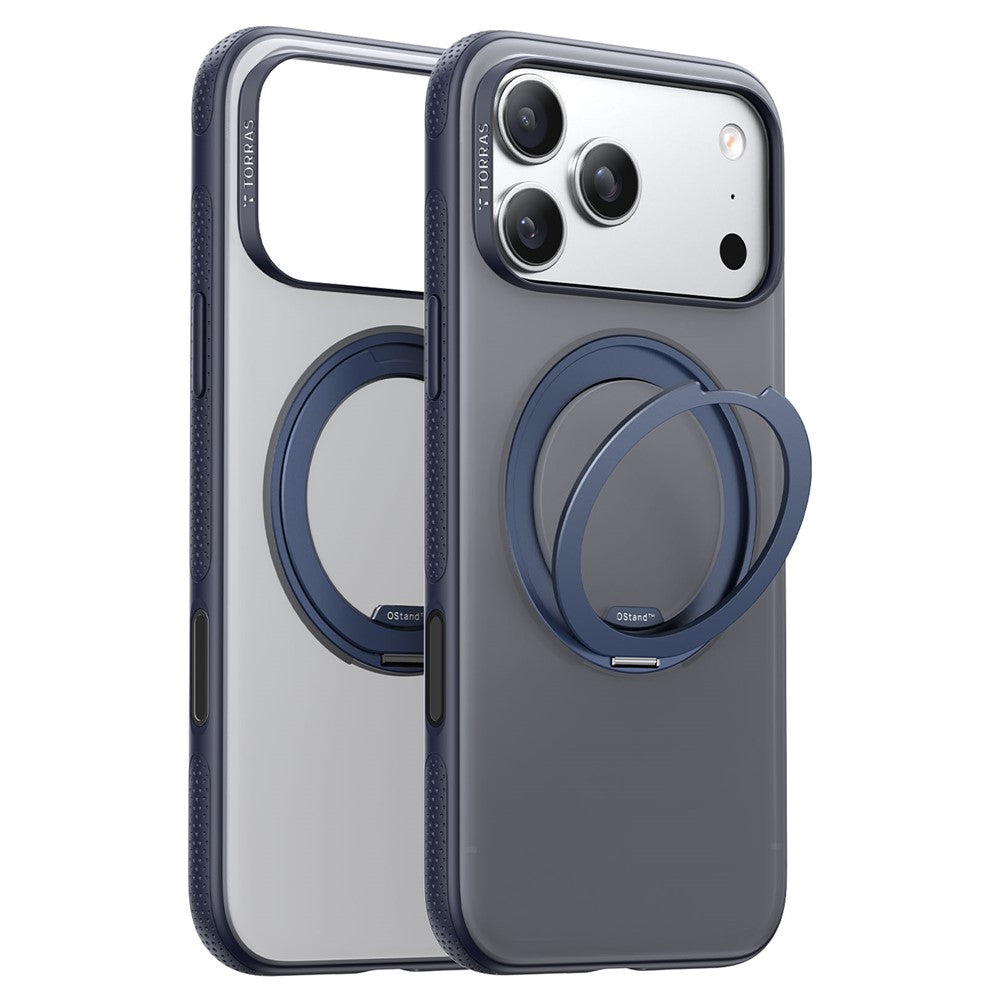 TORRAS O Fitness Series For iPhone 17 Pro Max Case Compatible with MagSafe TPU PC Kickstand Phone Cover - Dark Blue