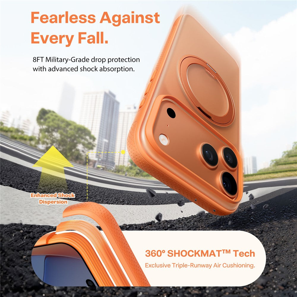 TORRAS O Fitness Series For iPhone 17 Pro Max Case Compatible with MagSafe TPU PC Kickstand Phone Cover - Orange