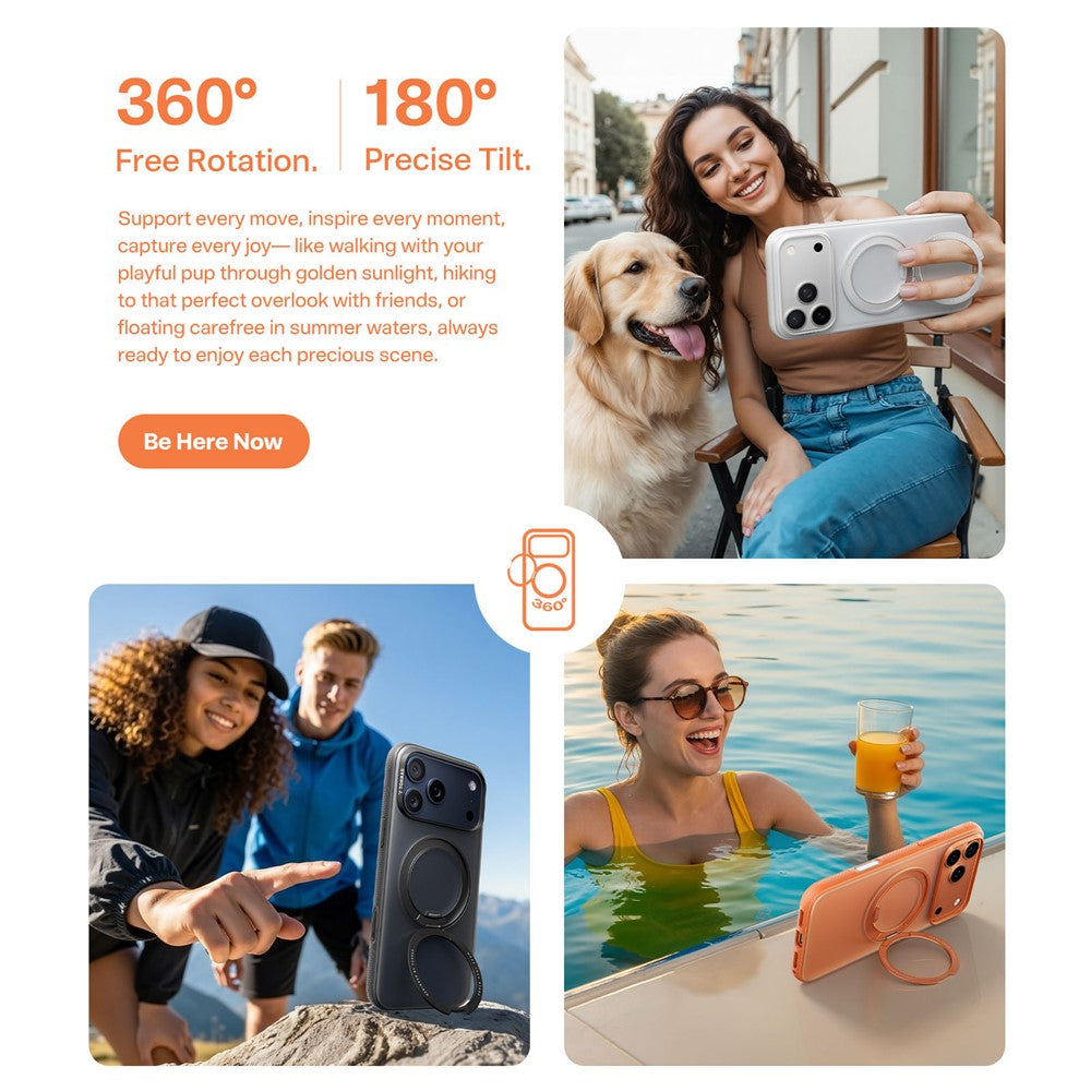 TORRAS O Fitness Series For iPhone 17 Pro Max Case Compatible with MagSafe TPU PC Kickstand Phone Cover - Orange