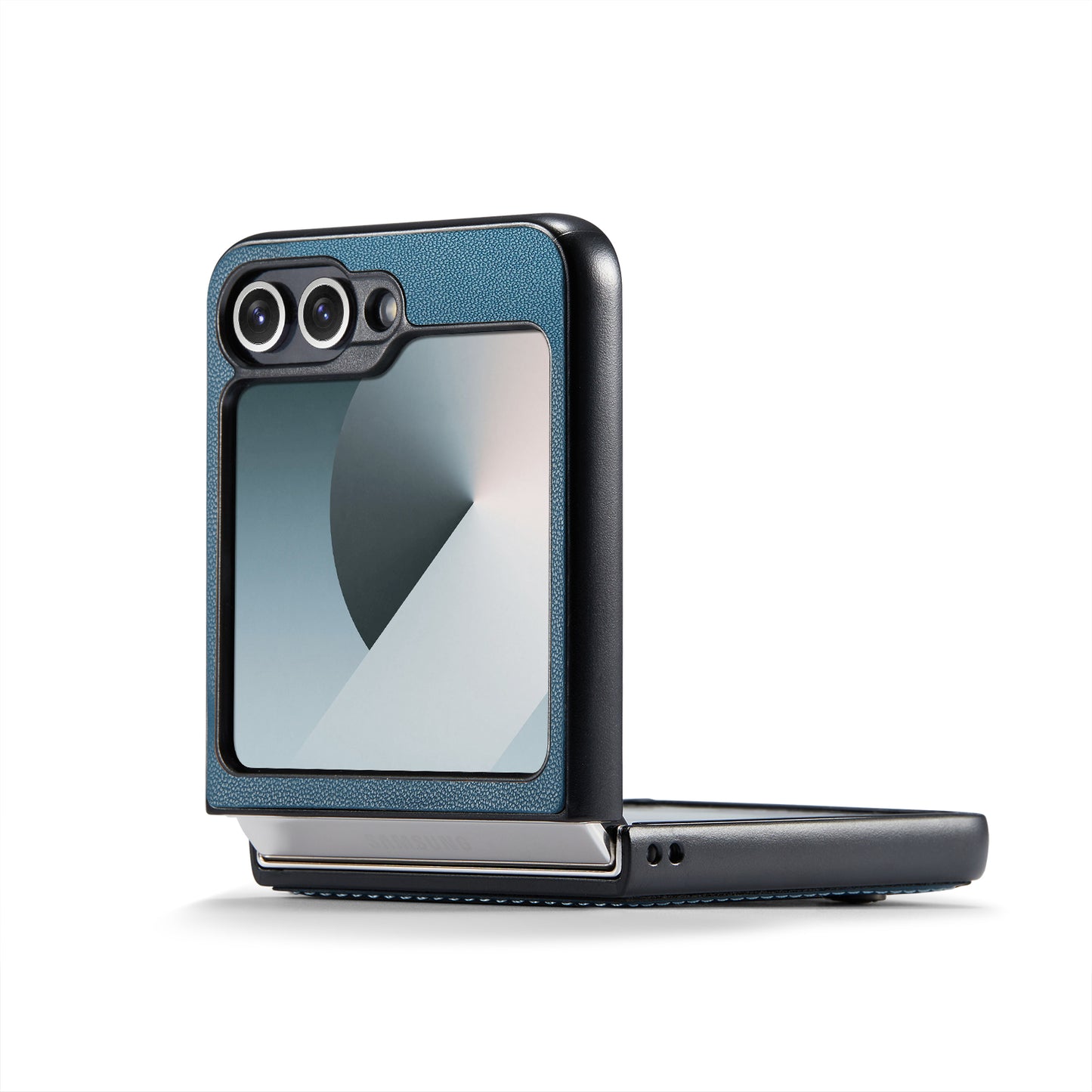 For Samsung Galaxy Z Flip7 FE 5G Case CASEME 023 Series RFID Blocking Glossy Stand Phone Cover - Blue