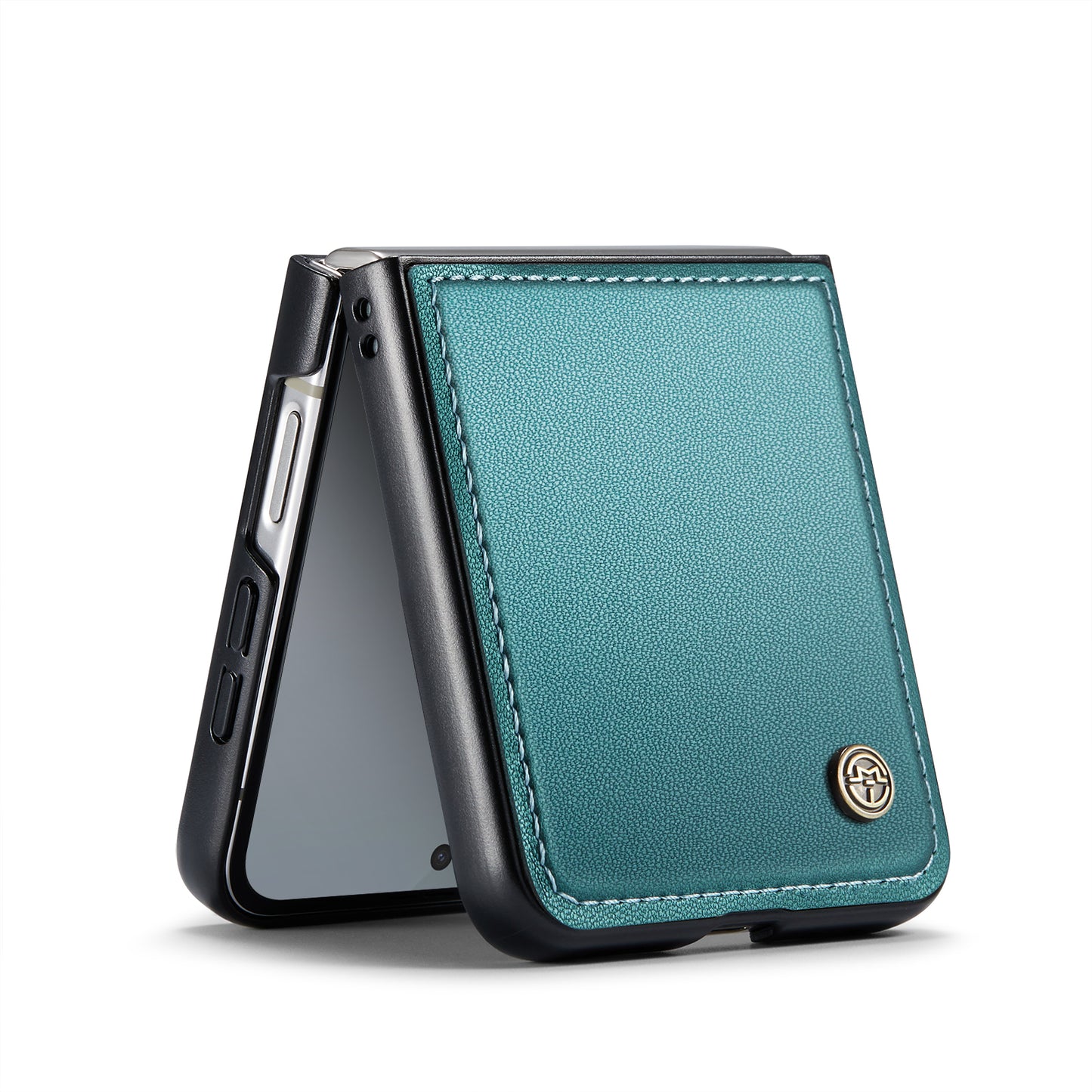 For Samsung Galaxy Z Flip7 FE 5G Case CASEME 023 Series RFID Blocking Glossy Stand Phone Cover - Green