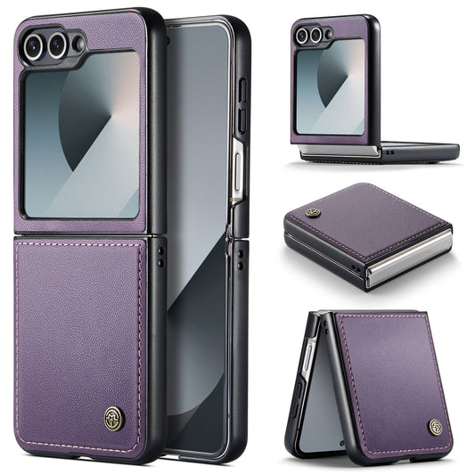 For Samsung Galaxy Z Flip7 FE 5G Case CASEME 023 Series RFID Blocking Glossy Stand Phone Cover - Purple