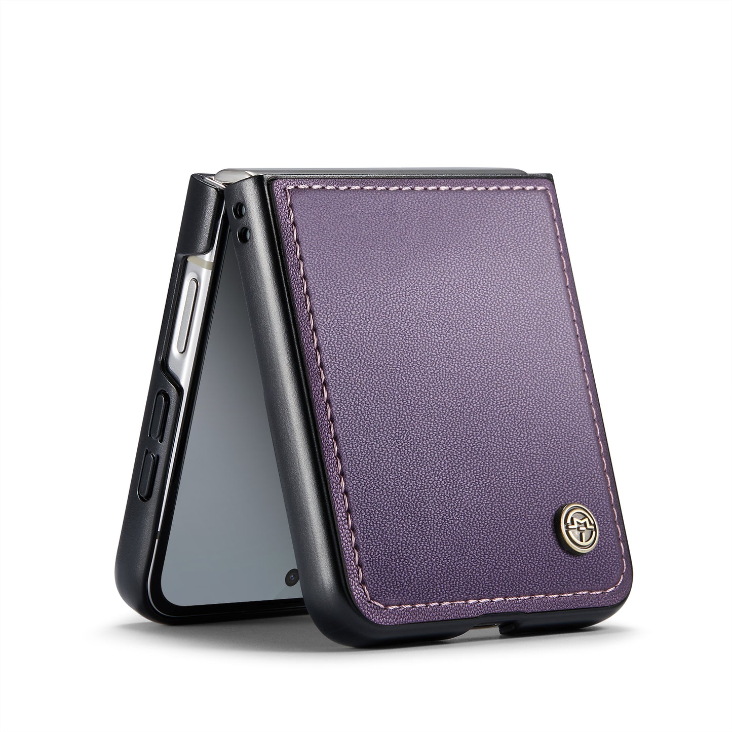For Samsung Galaxy Z Flip7 FE 5G Case CASEME 023 Series RFID Blocking Glossy Stand Phone Cover - Purple