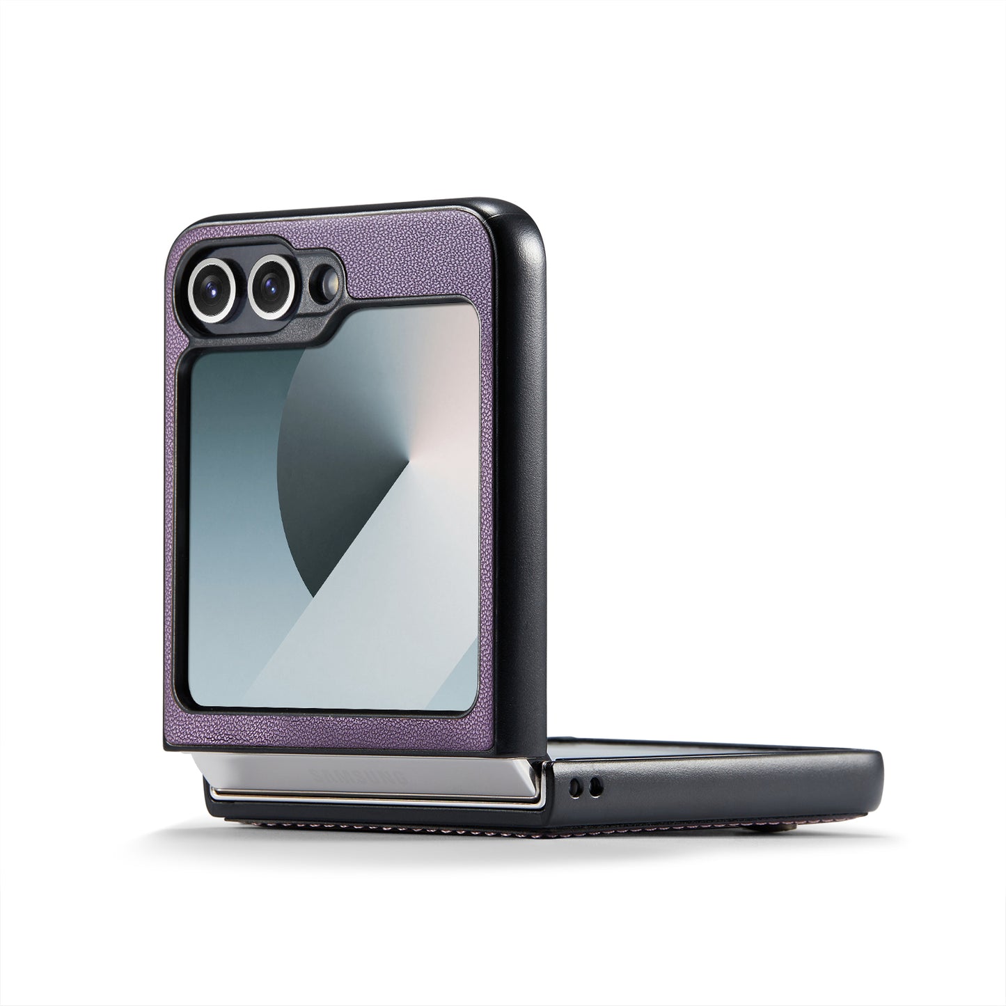 For Samsung Galaxy Z Flip7 FE 5G Case CASEME 023 Series RFID Blocking Glossy Stand Phone Cover - Purple