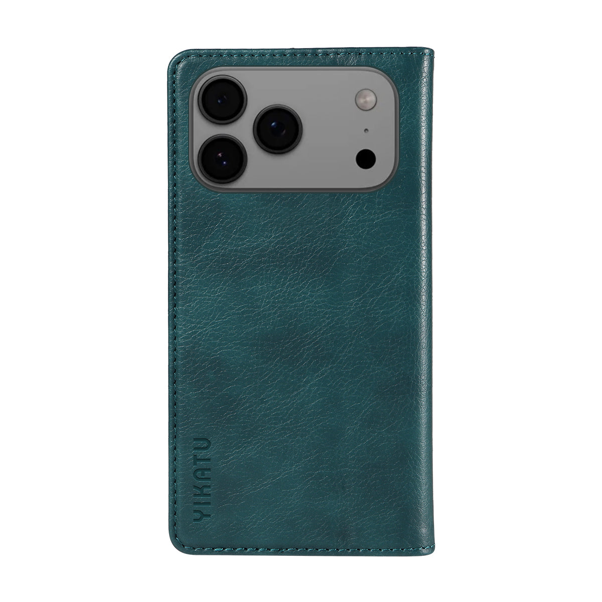 For iPhone 17 Pro Max Wallet Case YIKATU YK-006 Magnetic Closure Leather Phone Cover Litchi Texture - Blue