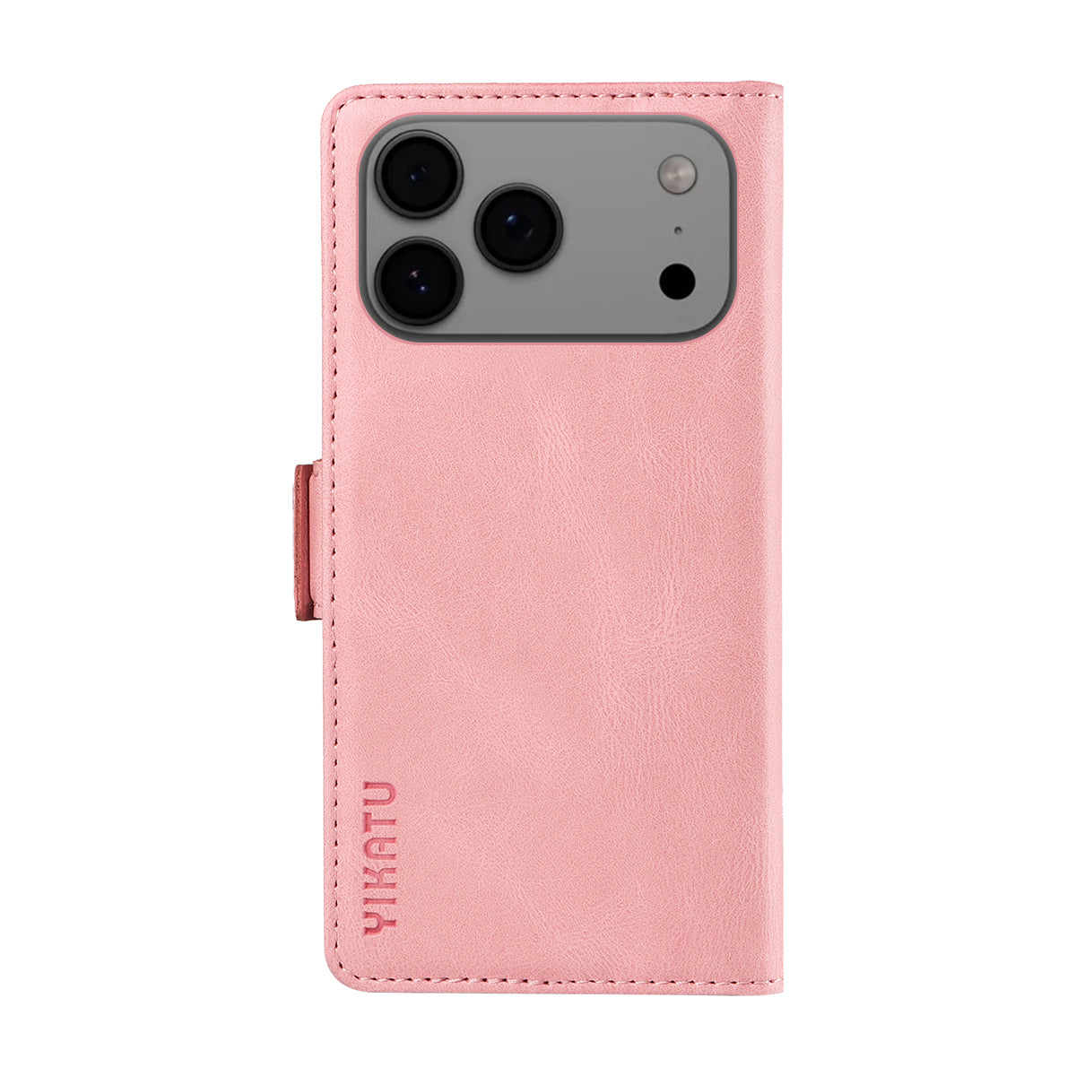 For iPhone 17 Pro Max Leather Case YIKATU YK-005 Skin-touch Feeling Wallet Phone Cover - Pink