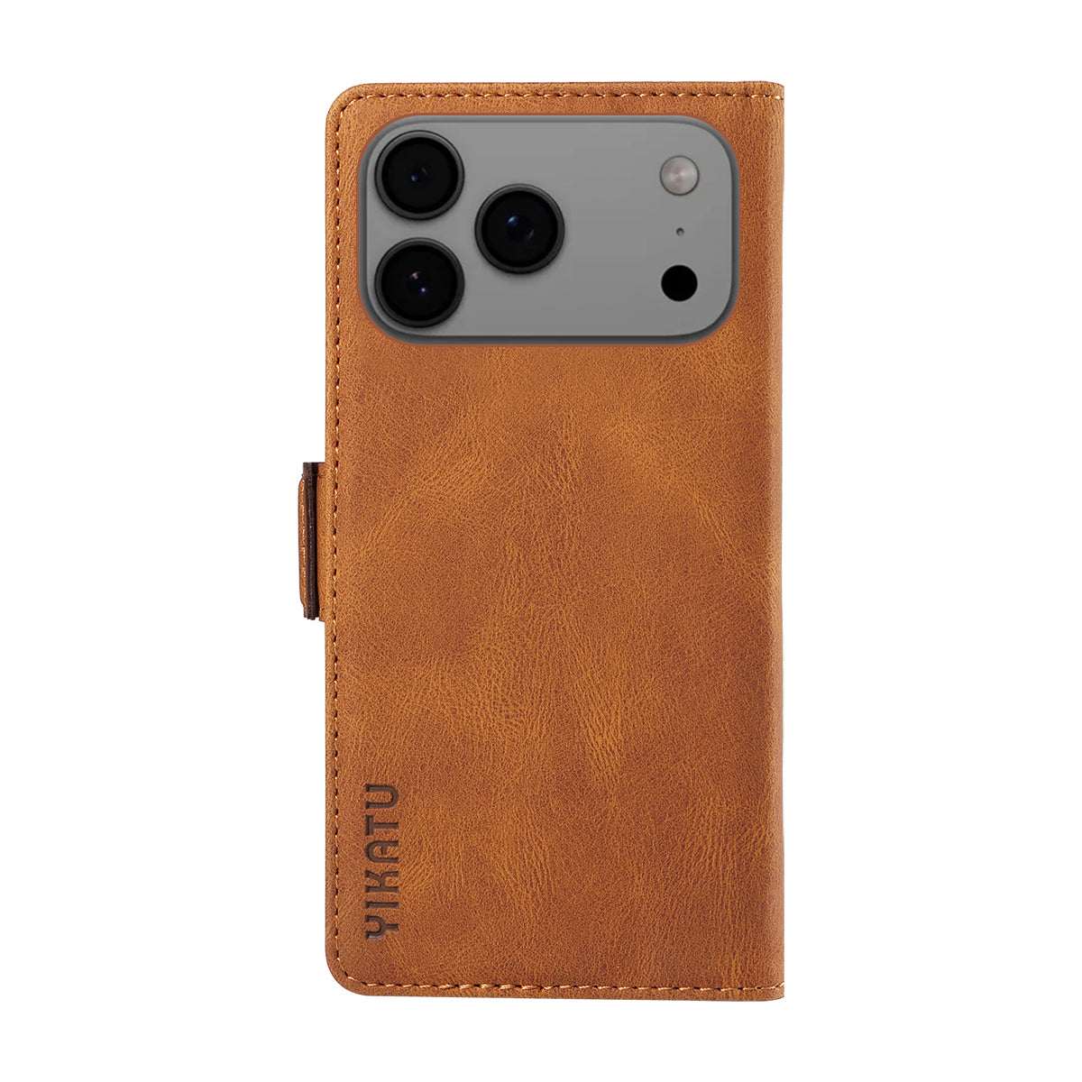 For iPhone 17 Pro Max Leather Case YIKATU YK-005 Skin-touch Feeling Wallet Phone Cover - Brown