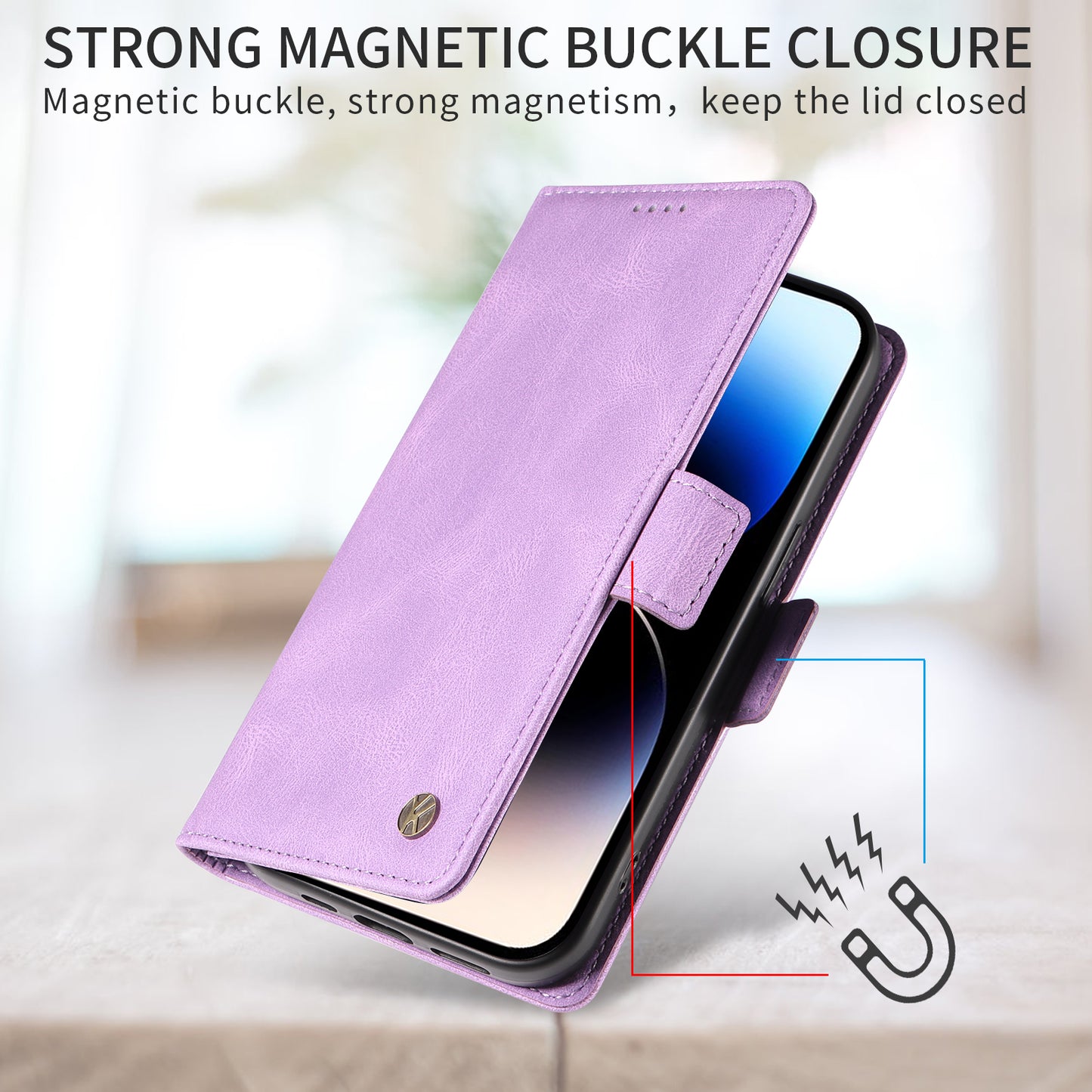 For iPhone 17 Pro Max Leather Case YIKATU YK-005 Skin-touch Feeling Wallet Phone Cover - Purple