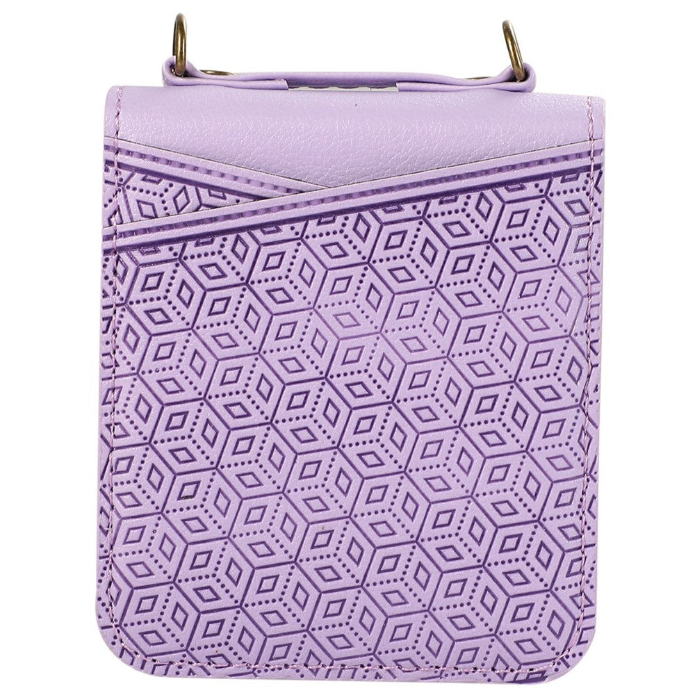 For Samsung Galaxy Z Flip7 5G Case Imprinted Rhombus Leather Phone Cover with Card Slots - Purple