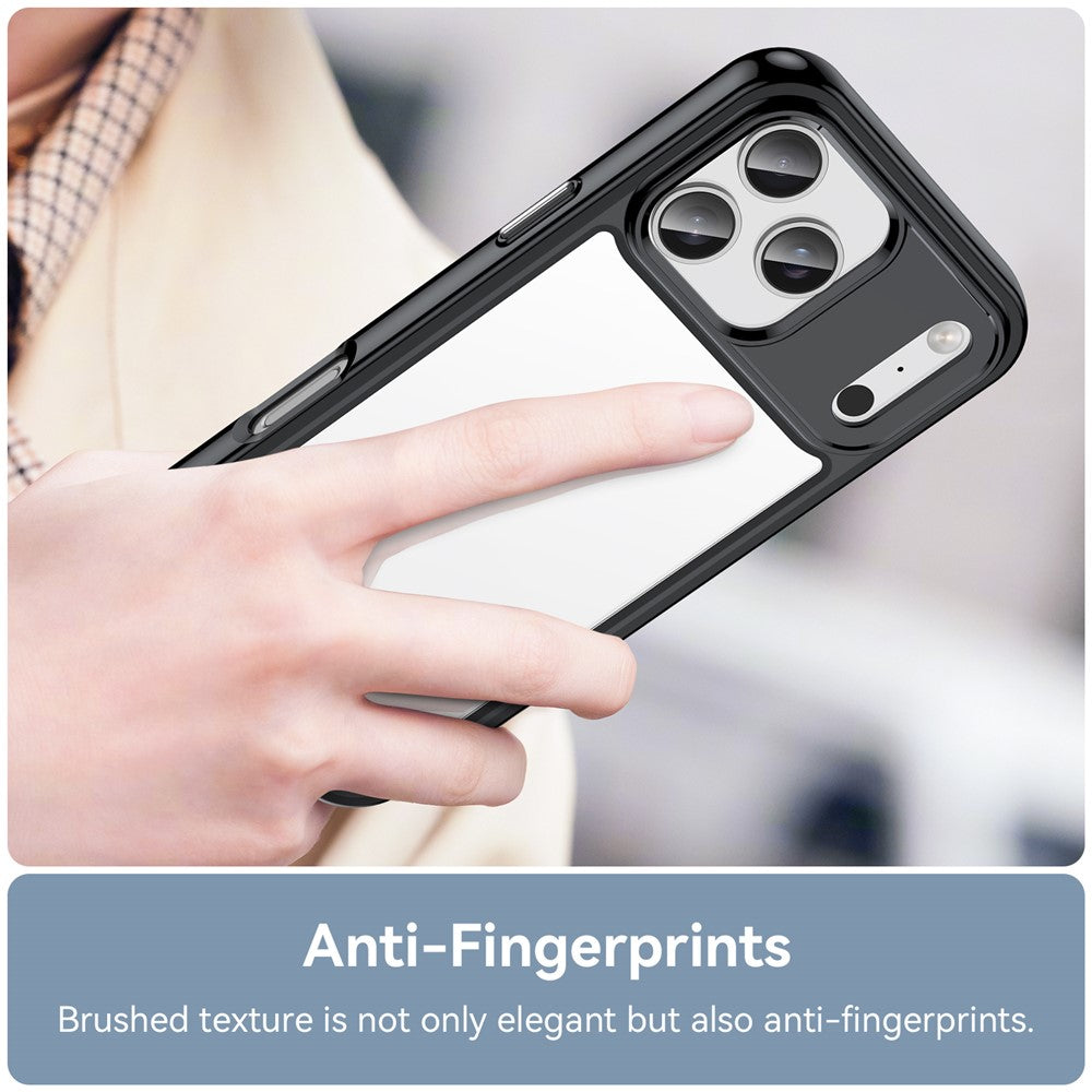 For iPhone 17 Pro Max Case TPU + Acrylic Protective Clear Phone Cover - Black