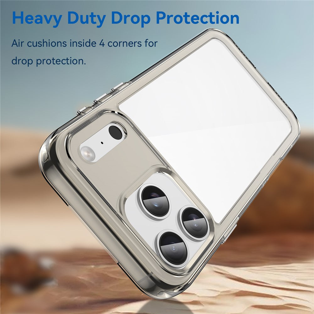 For iPhone 17 Pro Max Case TPU + Acrylic Protective Clear Phone Cover - Transparent Grey