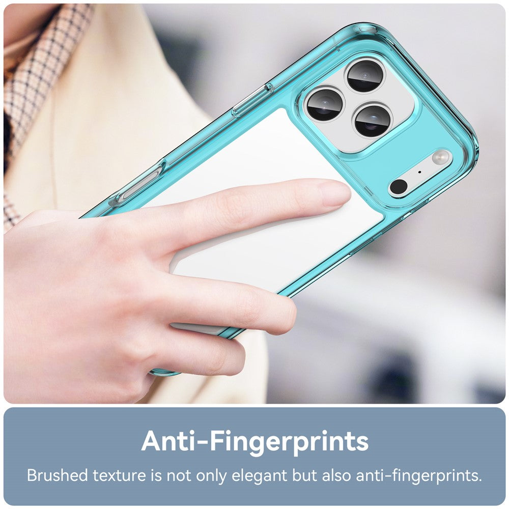 For iPhone 17 Pro Max Case TPU + Acrylic Protective Clear Phone Cover - Transparent Blue