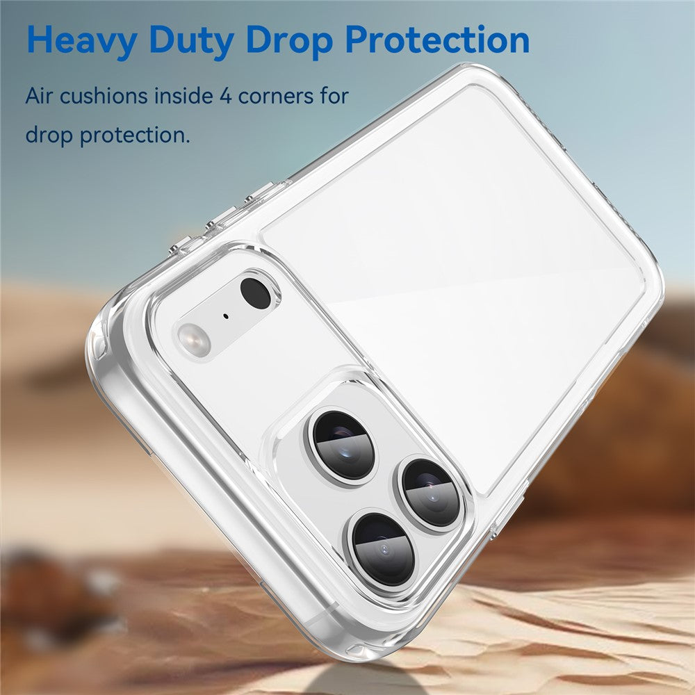 For iPhone 17 Pro Max Case TPU + Acrylic Protective Clear Phone Cover - Transparent